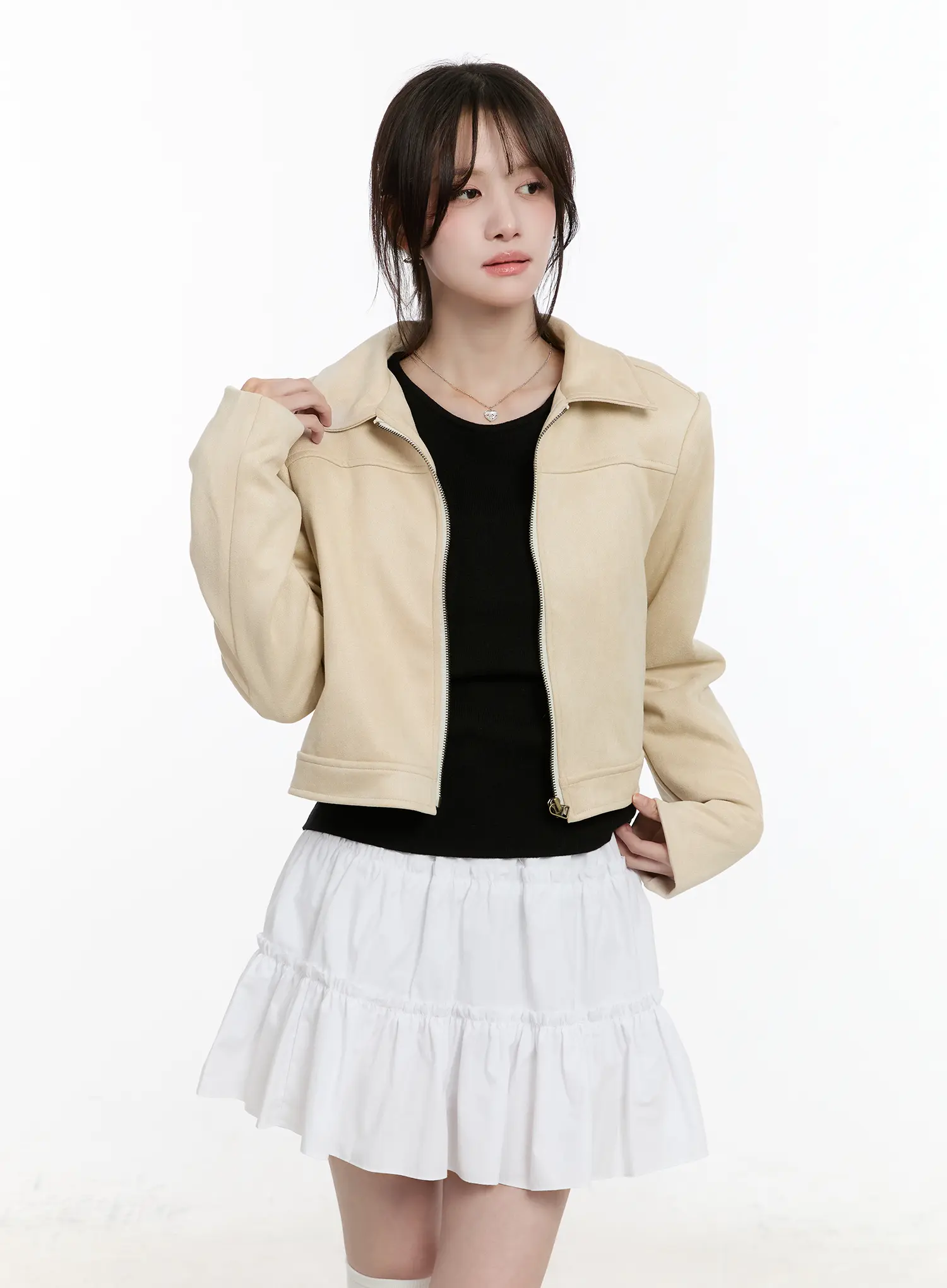 Chic Suede Zip-Up Jacket CM505 - Image 8
