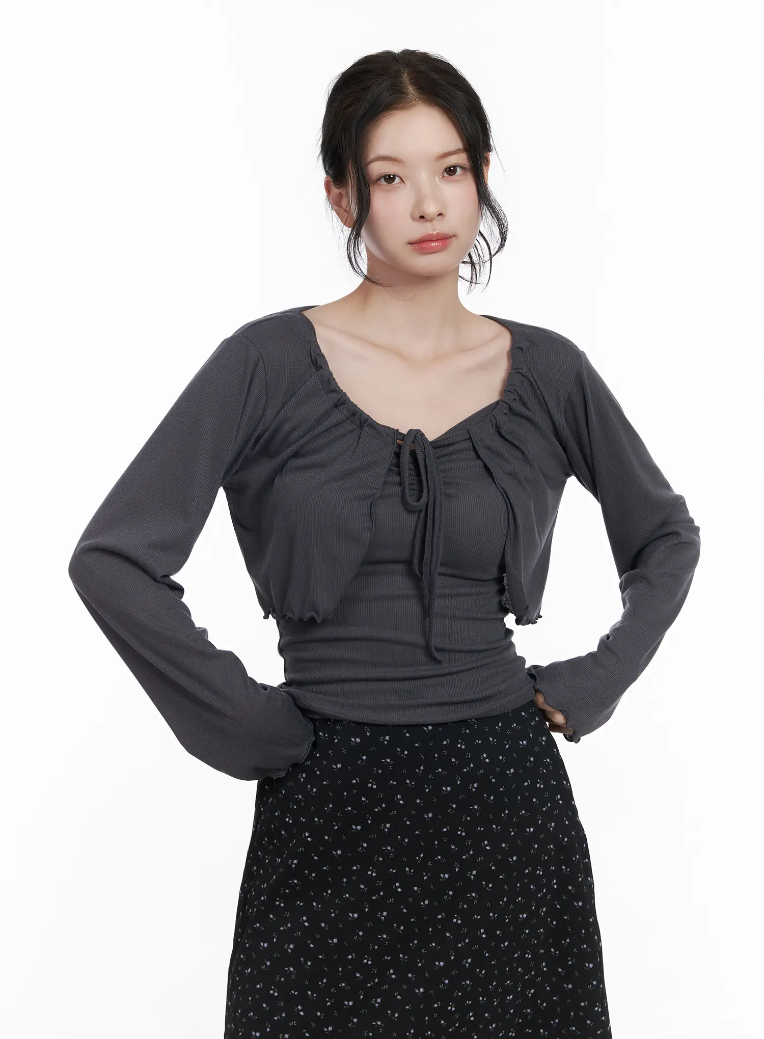 Chic Tie-Front Cardigan Set CA510 - Image 2