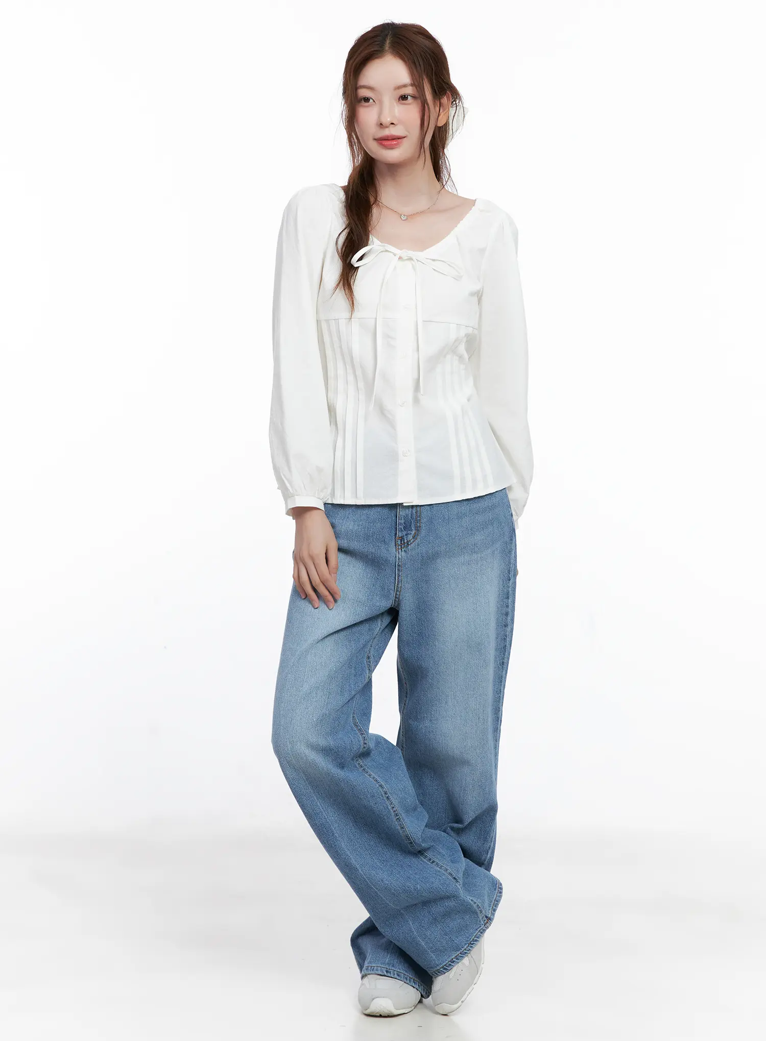 Chic Two-Way Ribbon Blouse CG521 - Image 2