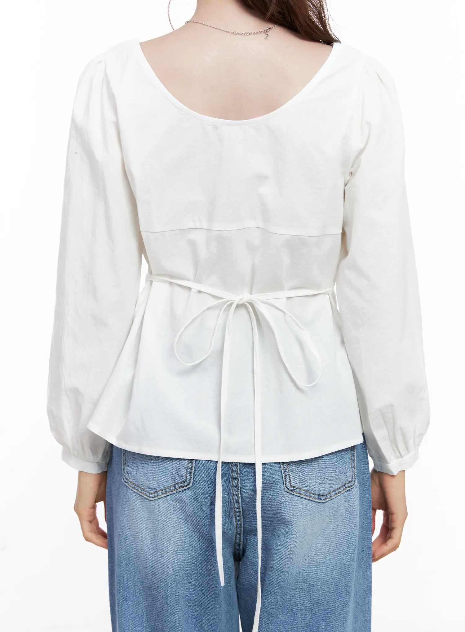 Chic Two-Way Ribbon Blouse CG521 - Image 6