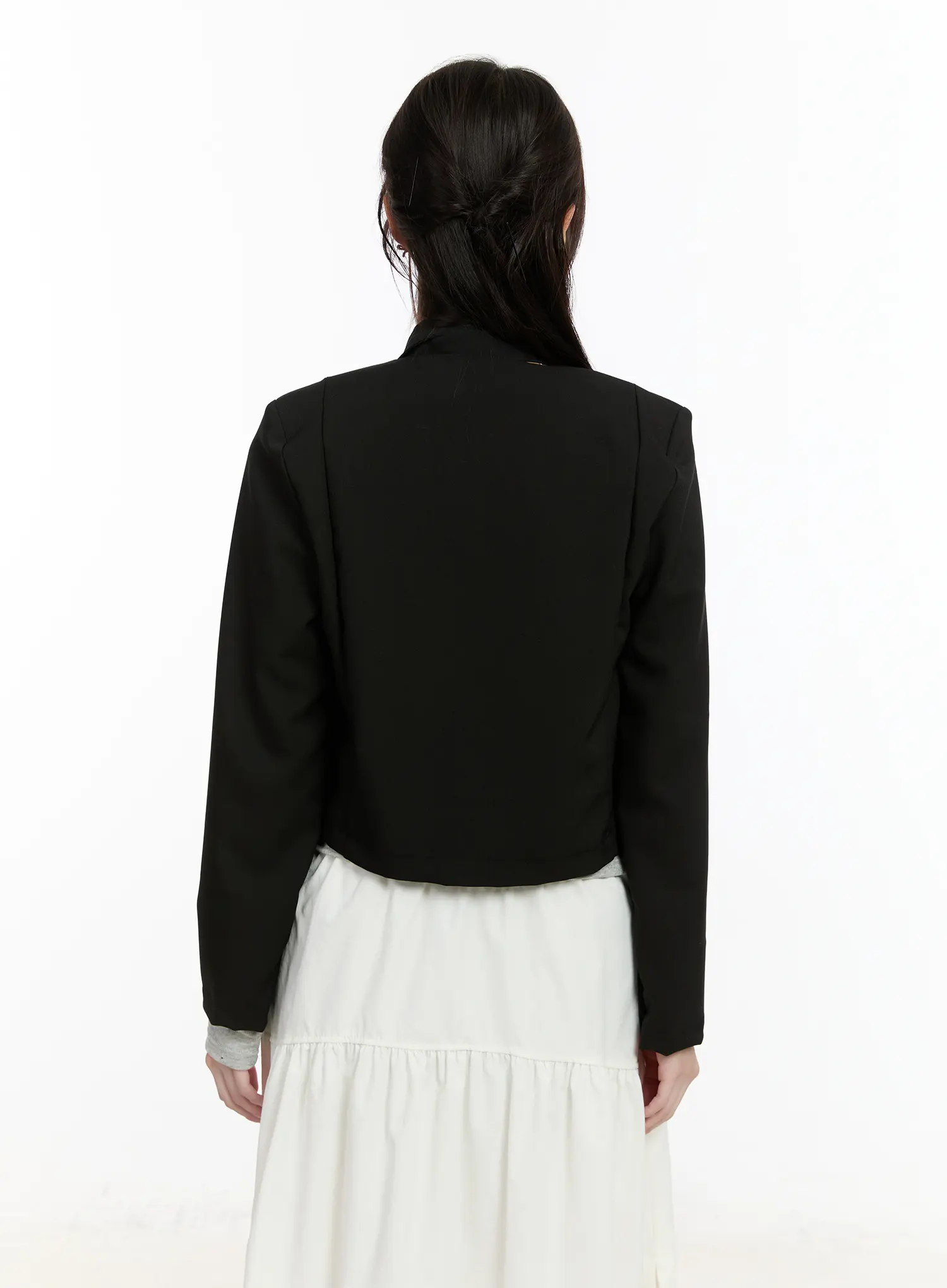 Chic U-Neck Crop Jacket with Scarf CM505 - Image 10