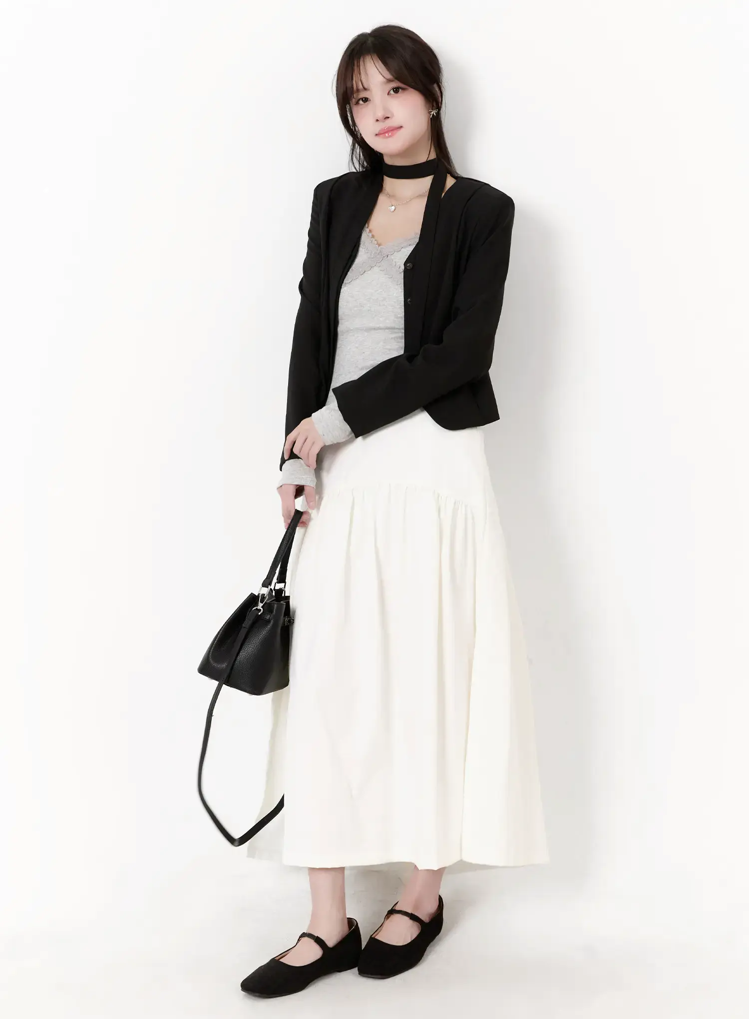 Chic U-Neck Crop Jacket with Scarf CM505 - Image 3