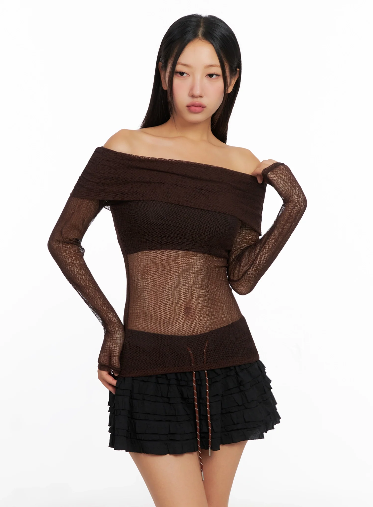 Chich Sheer Off-Shoulder Top IG528 - Image 4