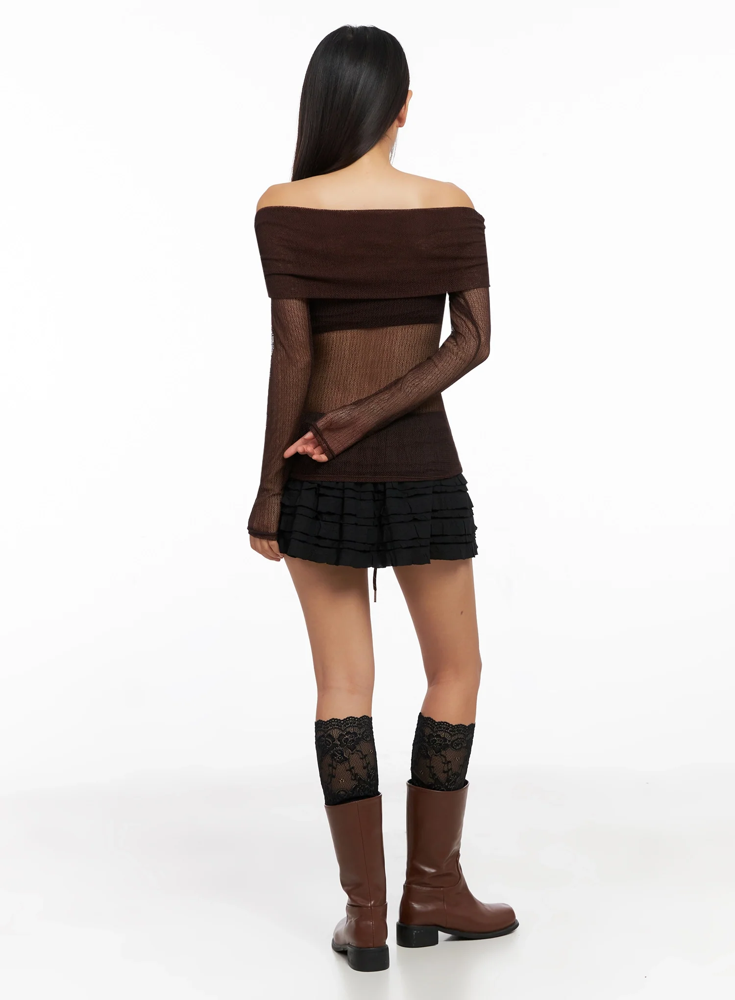Chich Sheer Off-Shoulder Top IG528 - Image 8