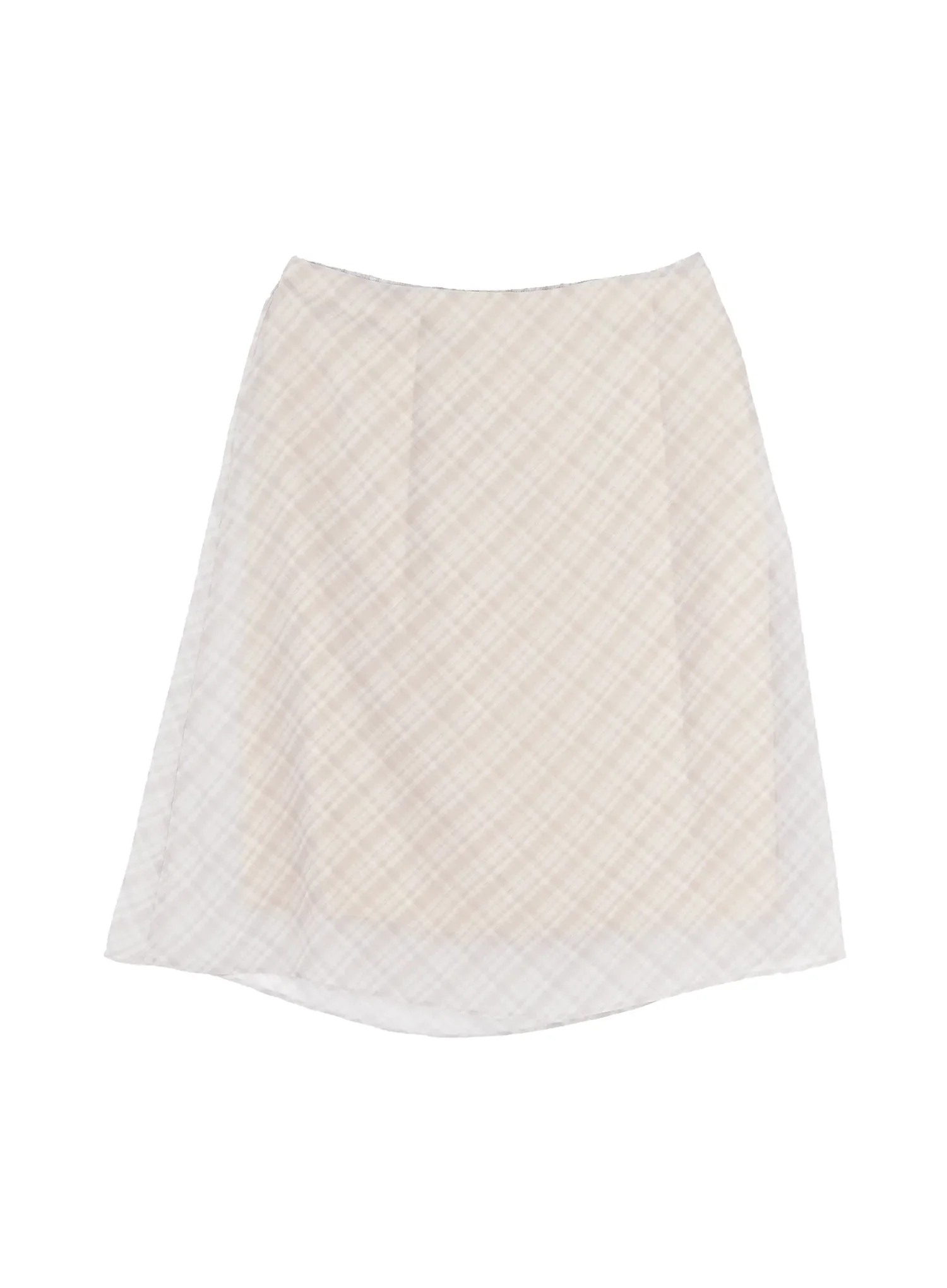 Chiffon Flare Plaid Midi Skirt IY507 - Image 13
