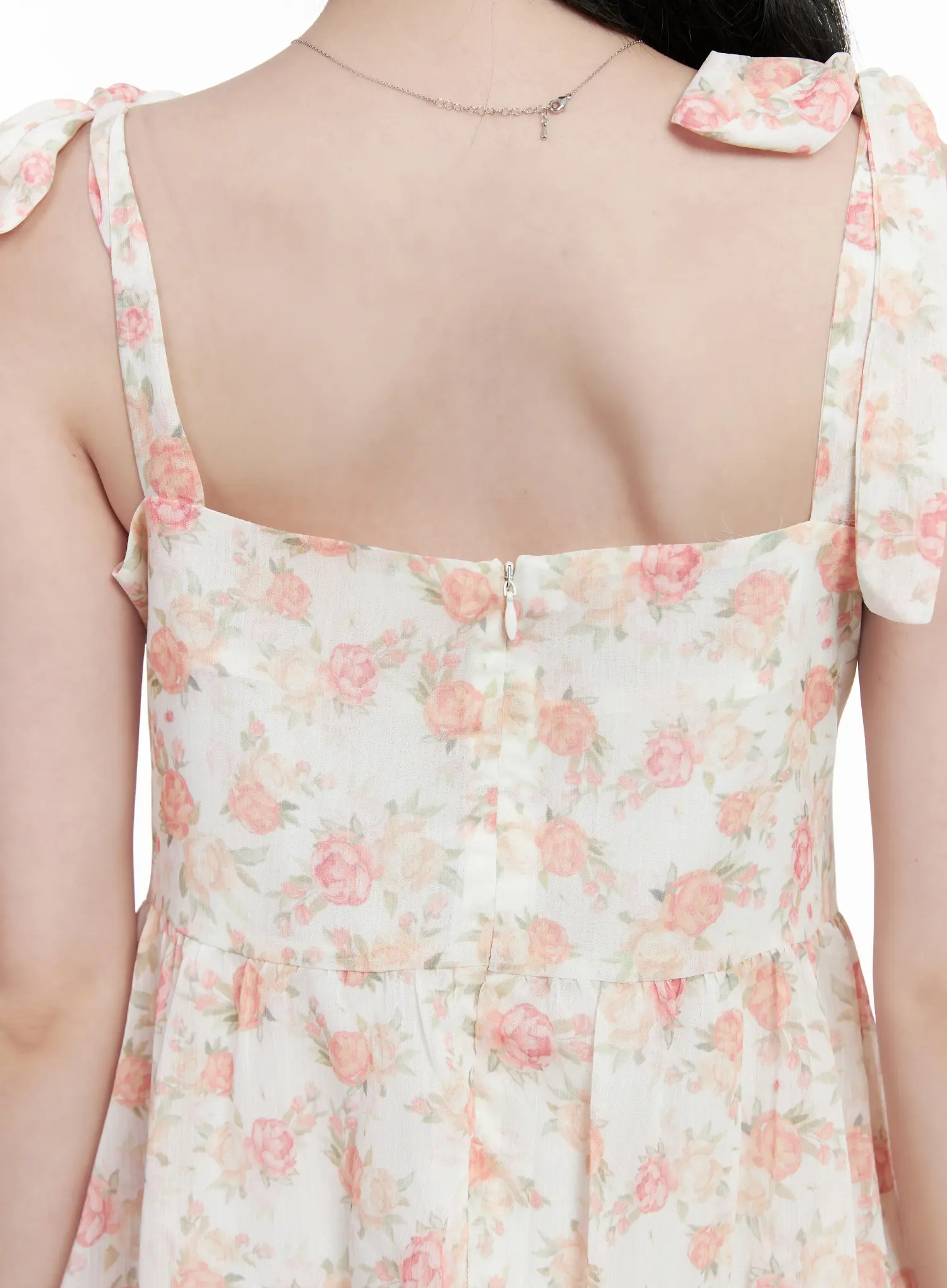 Chiffon Floral Tie Strap Mini Dress CA509 - Image 8
