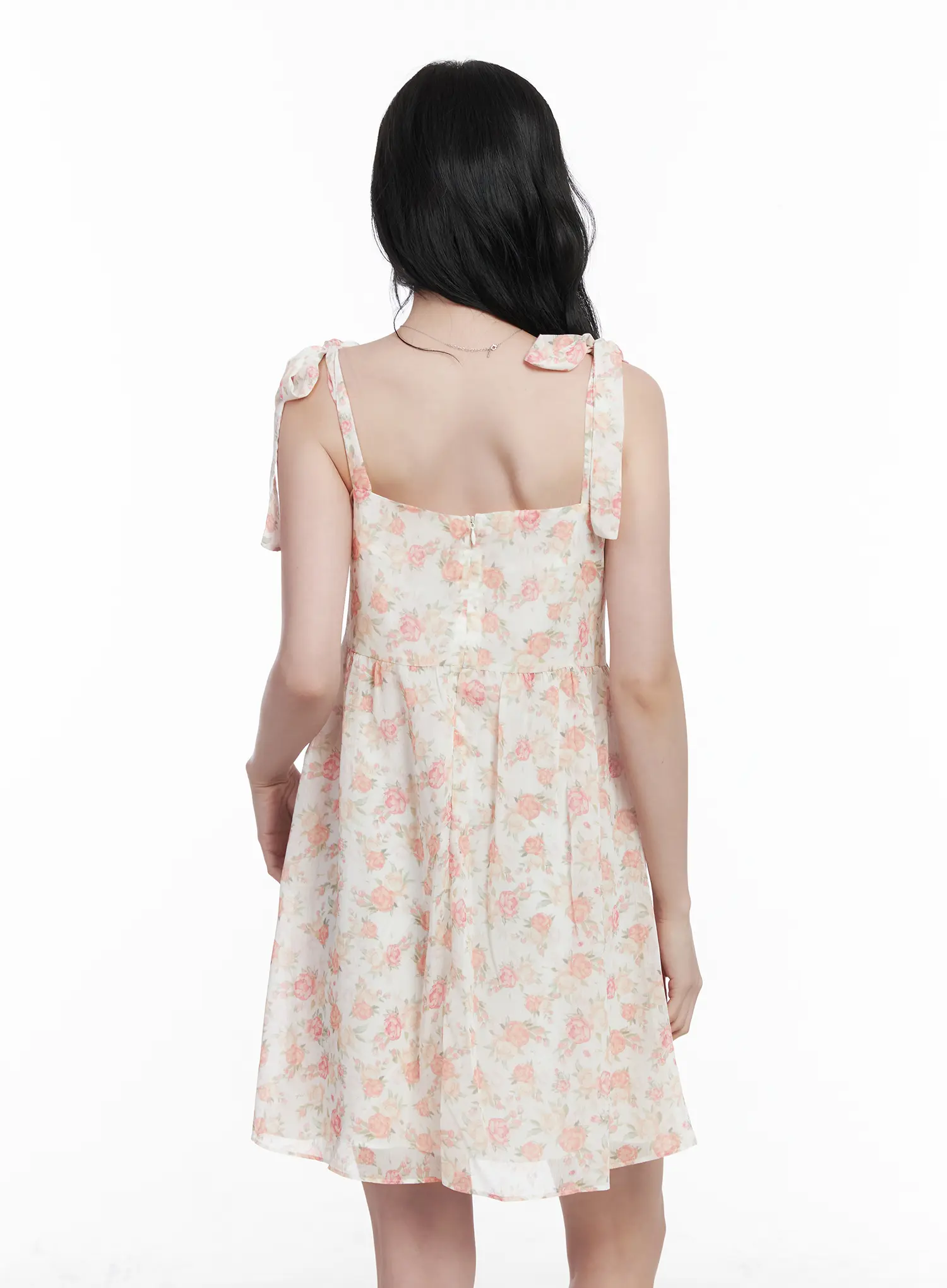 Chiffon Floral Tie Strap Mini Dress CA509 - Image 9