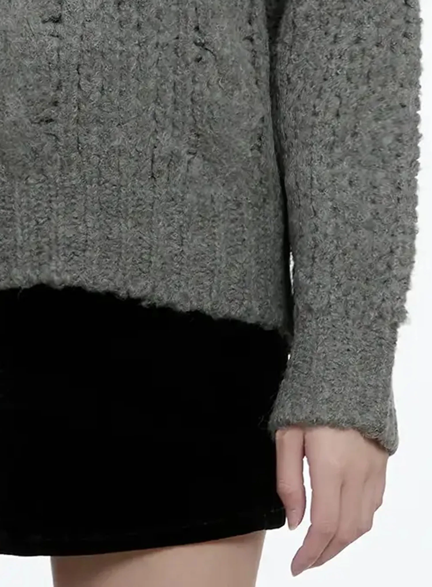 Chunky Cable Knit V-Neck Sweater IO527 - Image 8