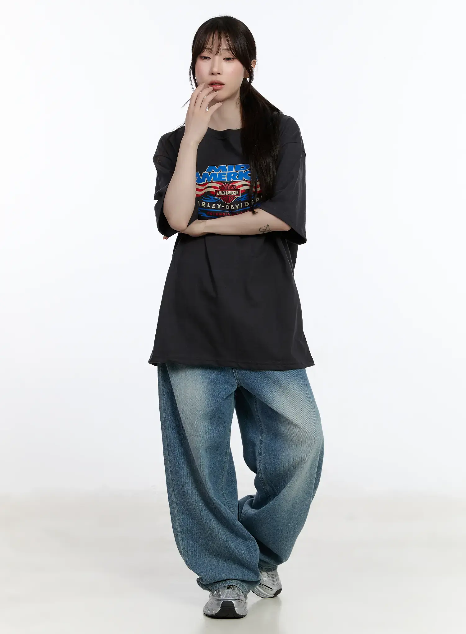 Clar Washed Wide Leg Jeans CA503 - Image 3