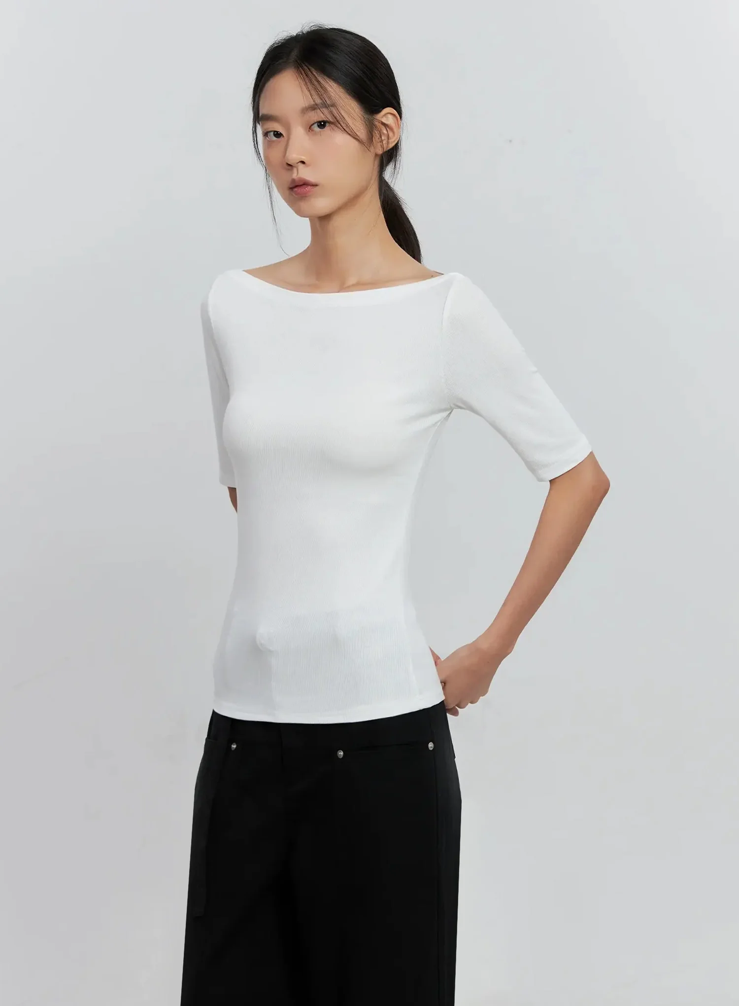 Classic Boat Neck Top IS516 - Image 8