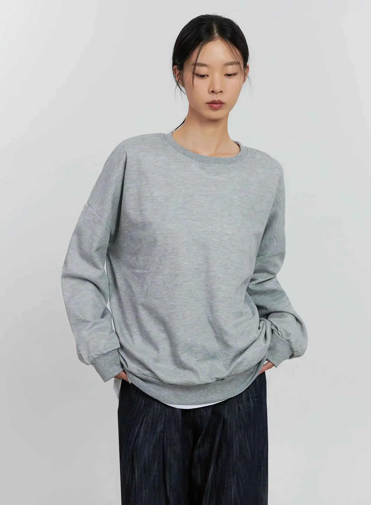 Classic Grey Crewneck Sweatshirt IS516 - Image 2