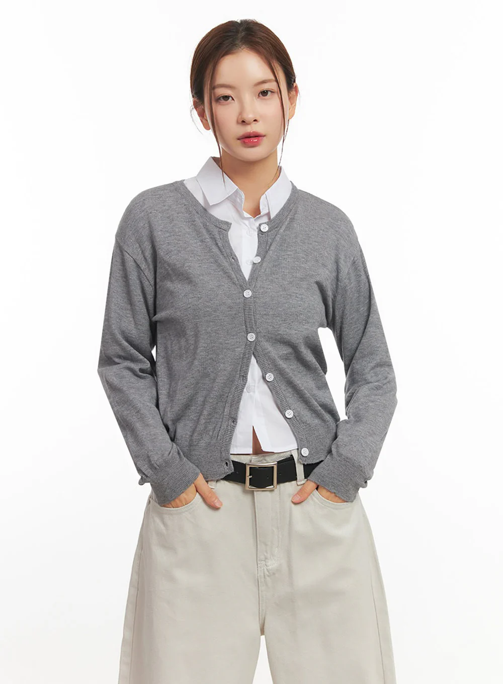 Classic Round Neck Cardigan IM513 - Image 16