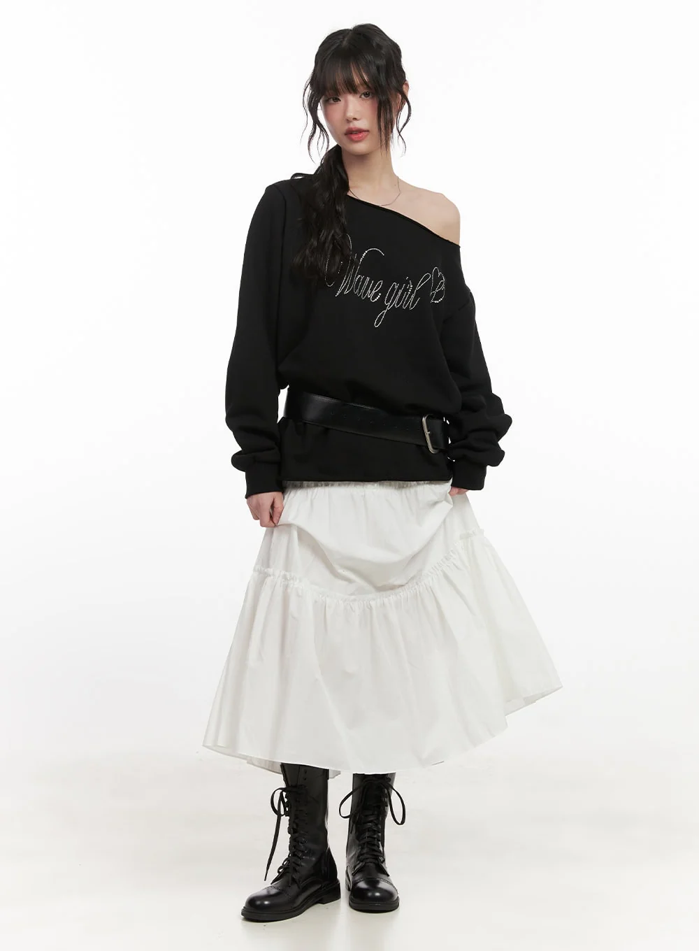 Classic Ruffle Flare Maxi Skirt CJ523 - Image 2