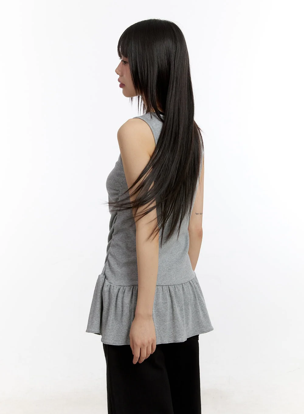Classic Shirred Sleeveless Mini Dress CA508 - Image 4
