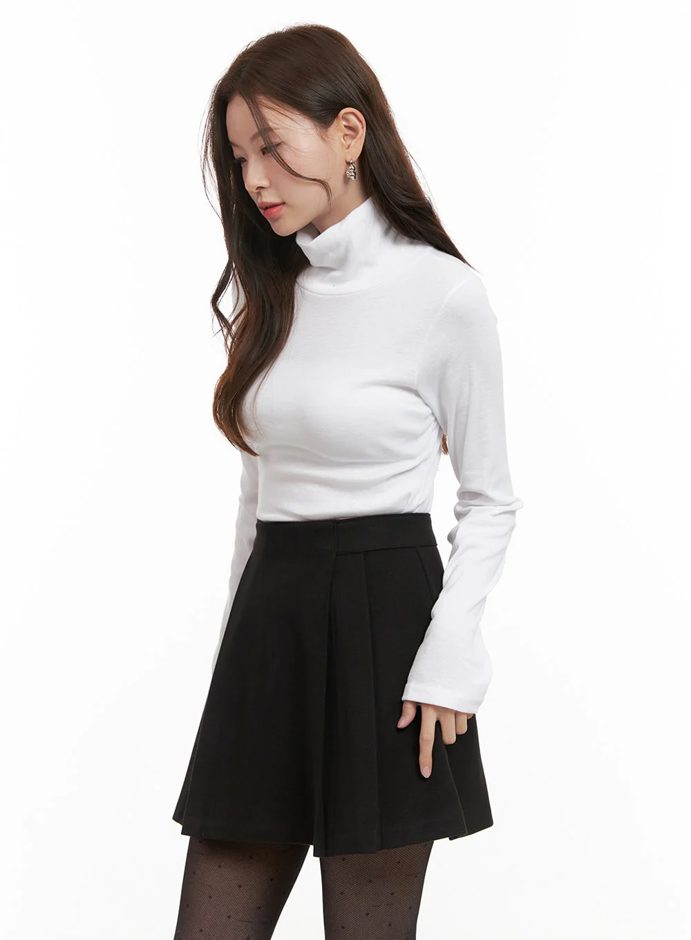 Classic Solid Cotton Turtleneck Top OD403 - Image 6