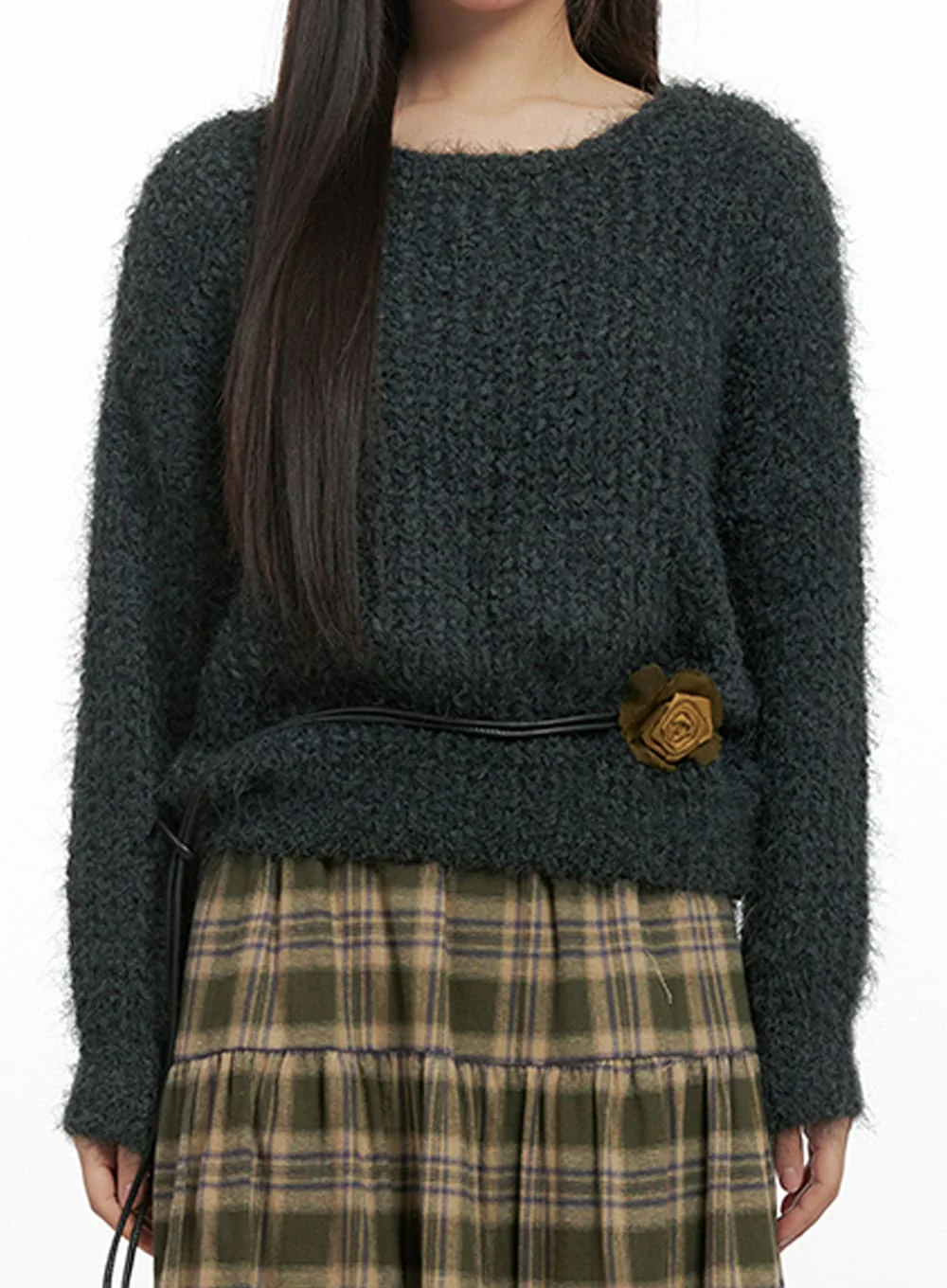 Classic Solid Long Sleeve Sweater IN415 - Image 5