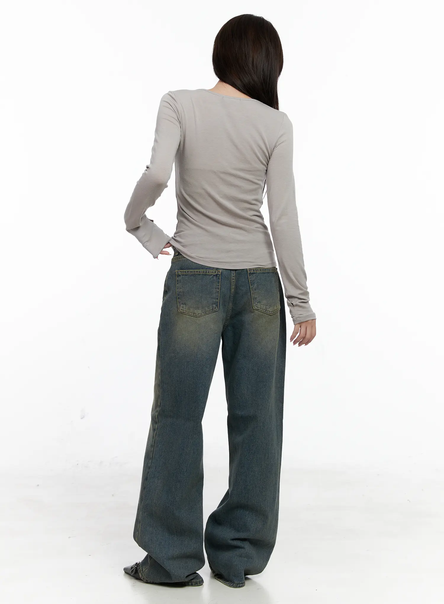 Classic U-Neck Long Sleeve Top CO520 - Image 5