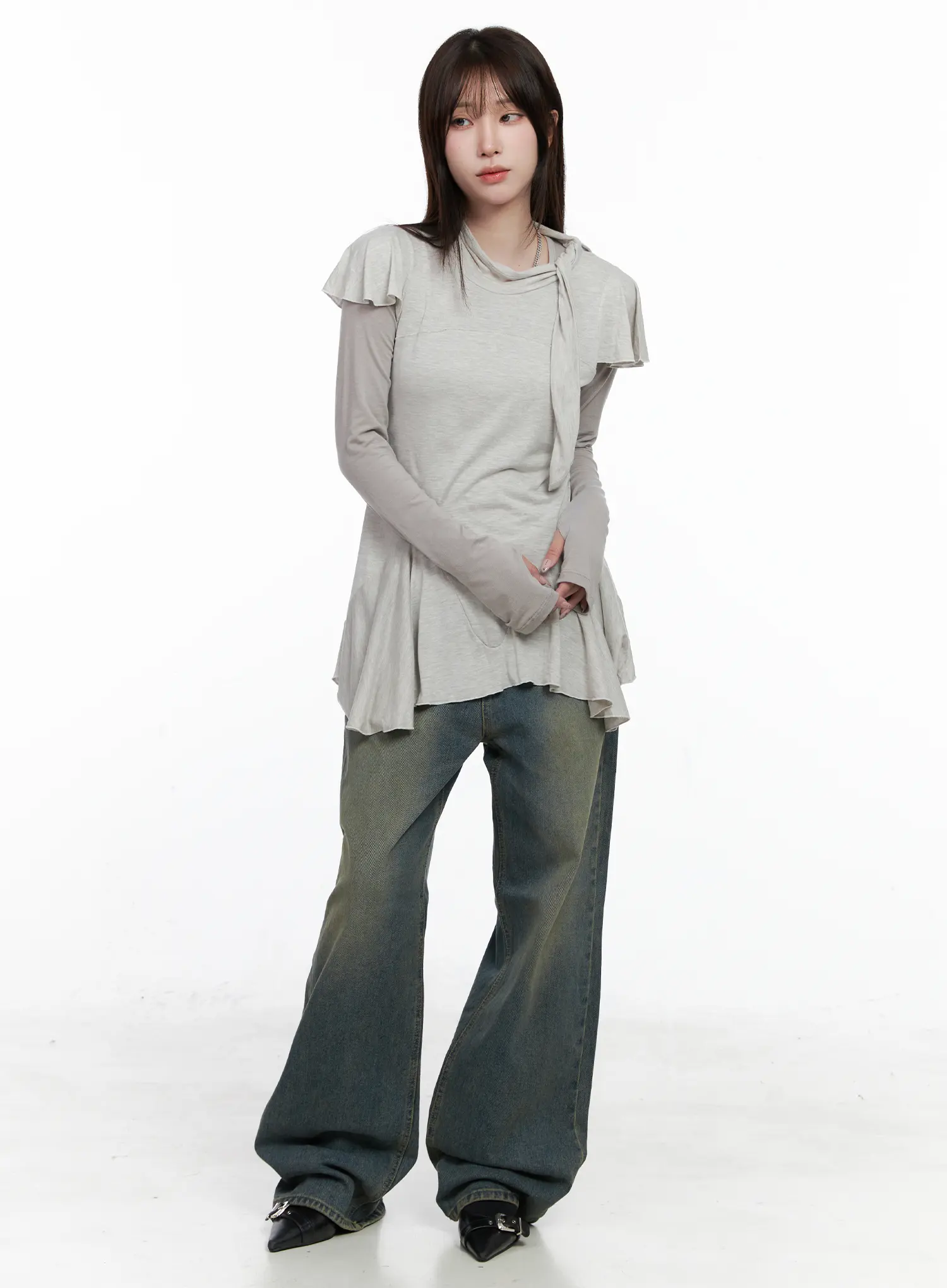 Classic U-Neck Long Sleeve Top CO520 - Image 7