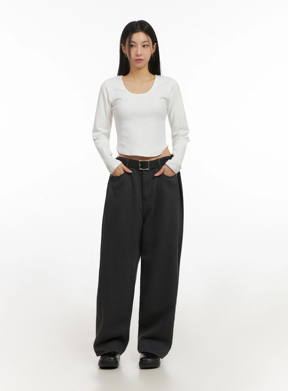 Classic Wide-Fit Cotton Pants ID431 - Image 9