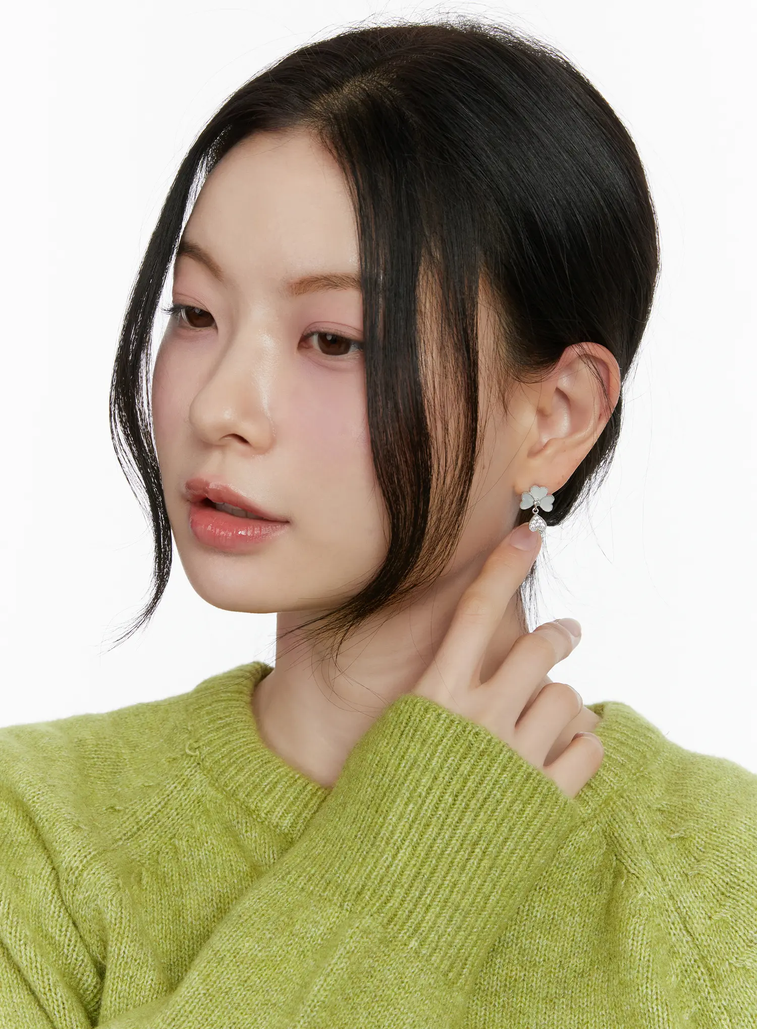 Clover Drop Earrings F502 - Image 2