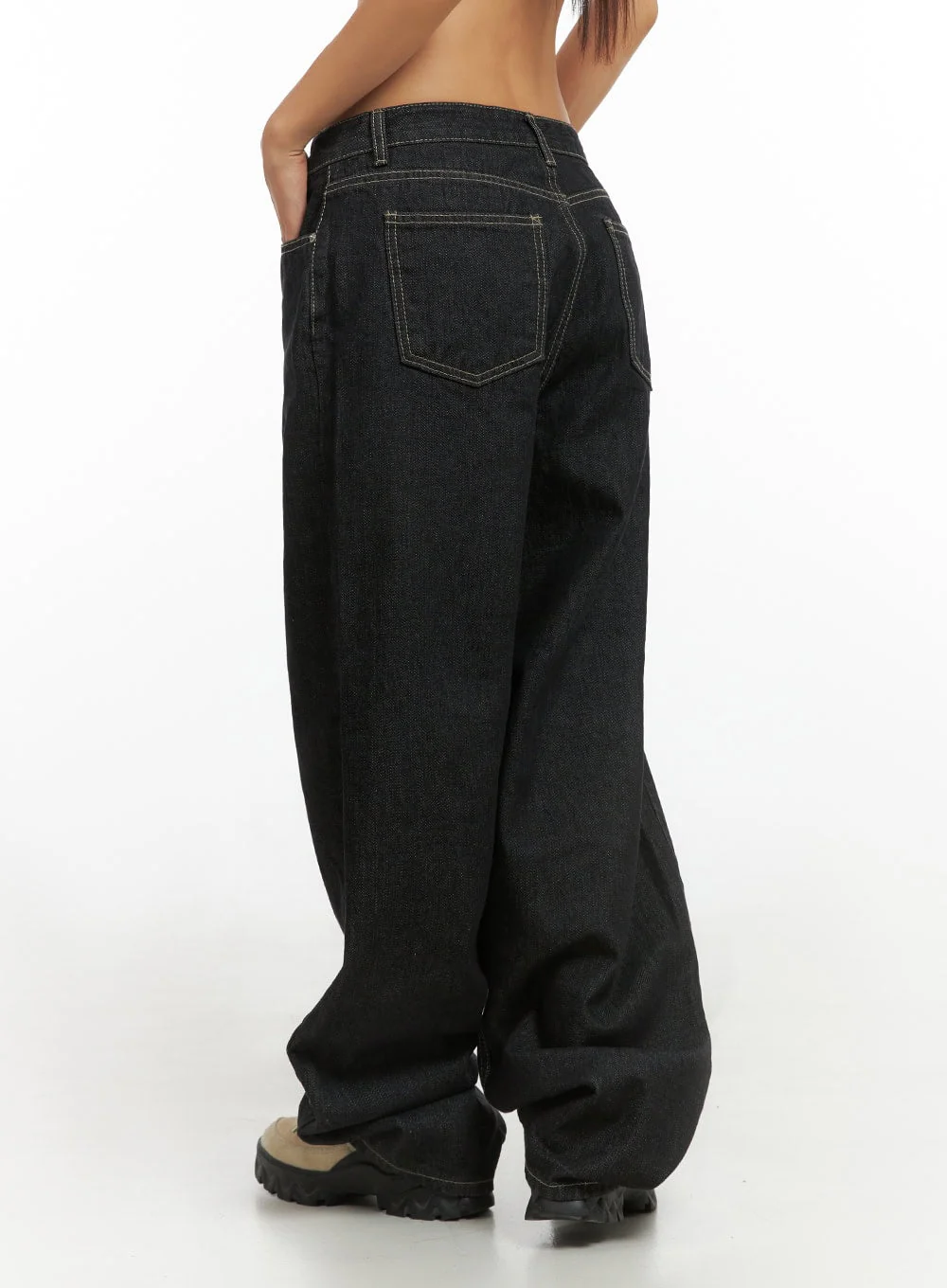 Clover Stitched Baggy Jeans IS402 - Image 5