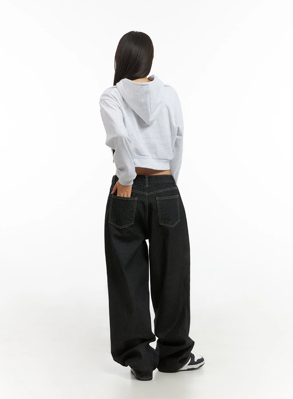 Clover Stitched Baggy Jeans IS402 - Image 7