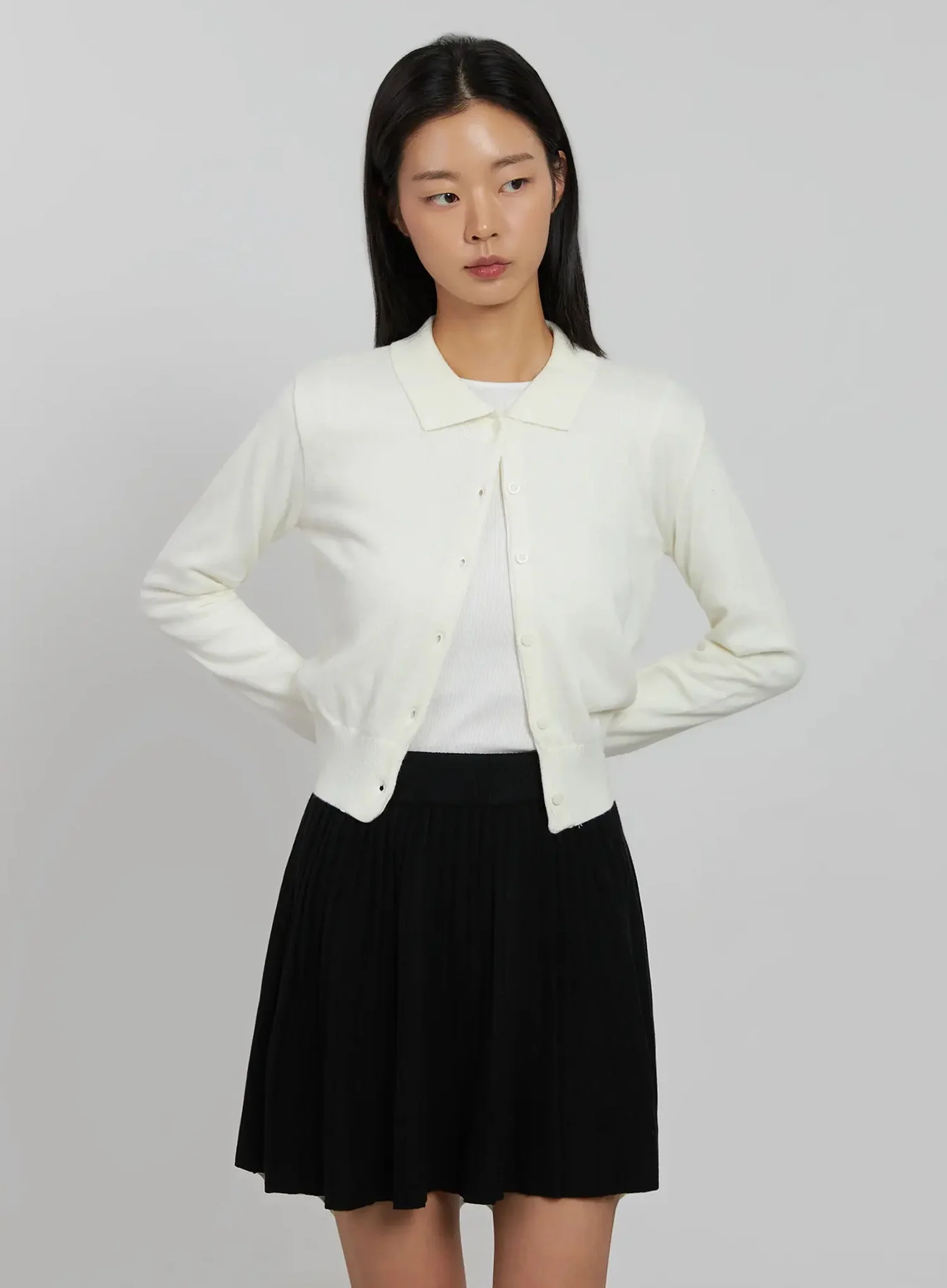 Collar Crop Cardigan IJ508 - Image 10