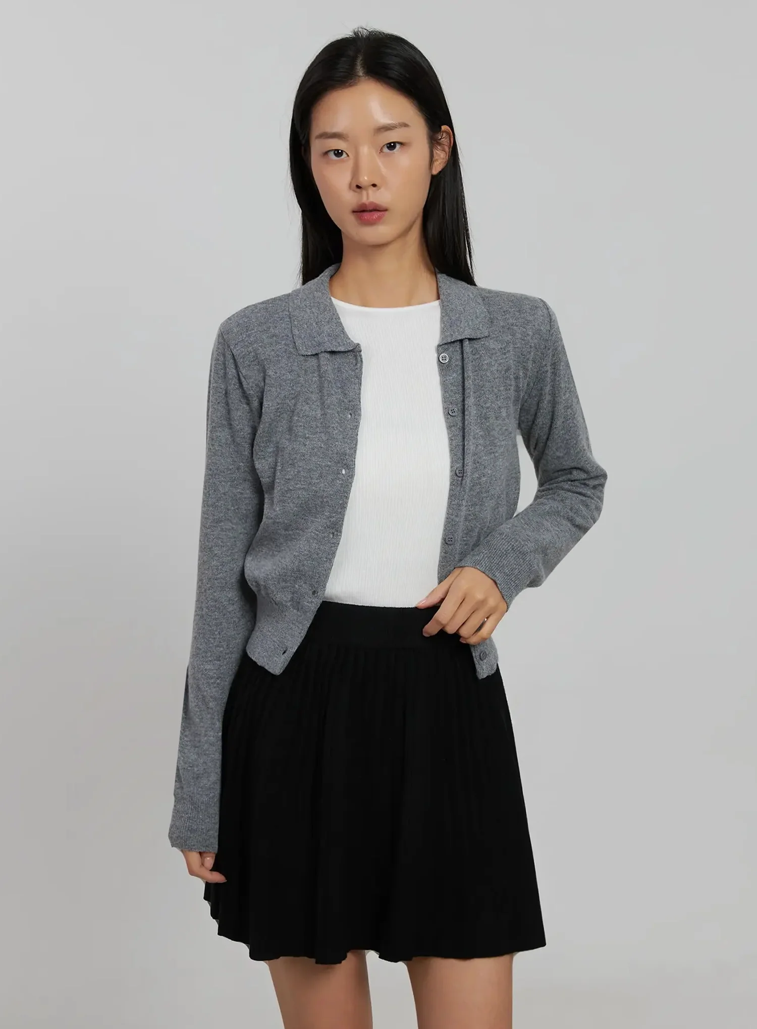 Collar Crop Cardigan IJ508 - Image 11