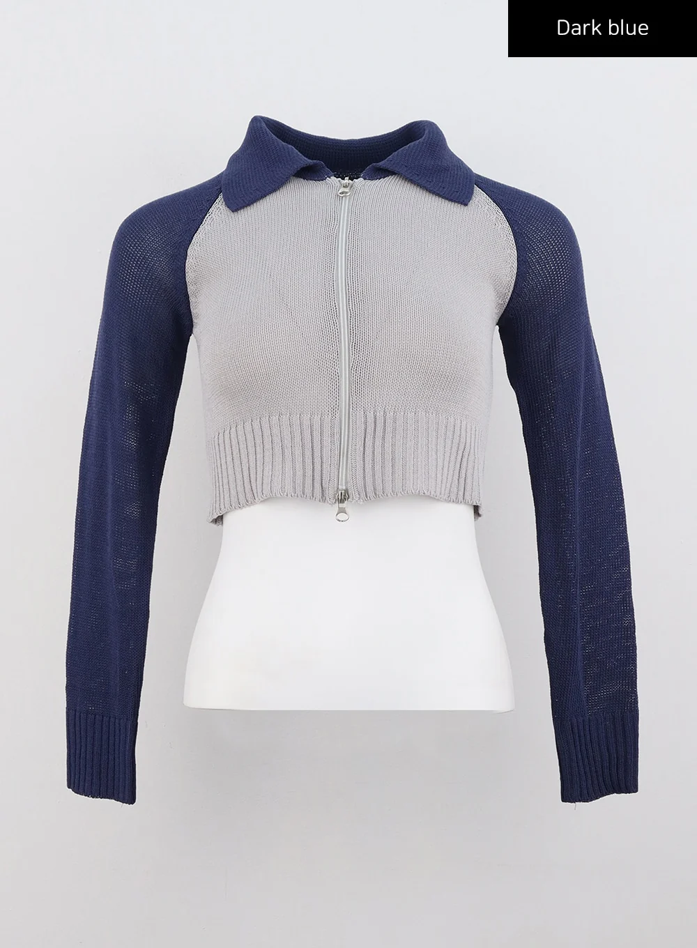 Collar Zip-Up Knit Sweater CG330 - Image 13
