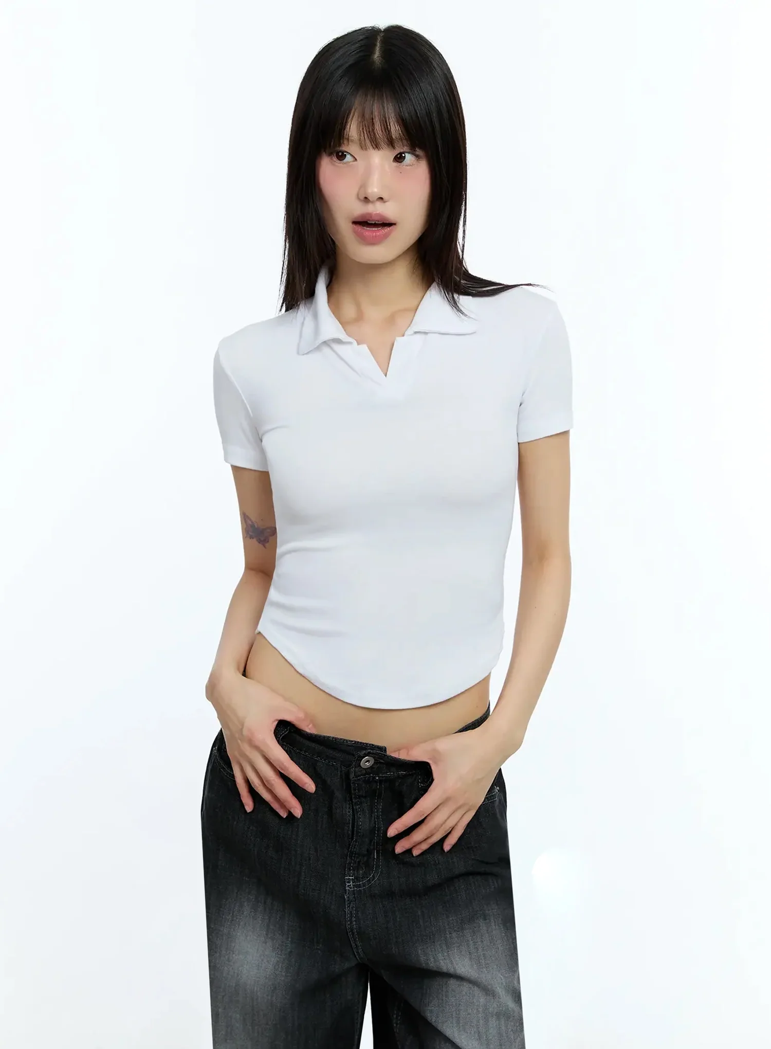 Collared Slim-Fit Tee IU524 - Image 10