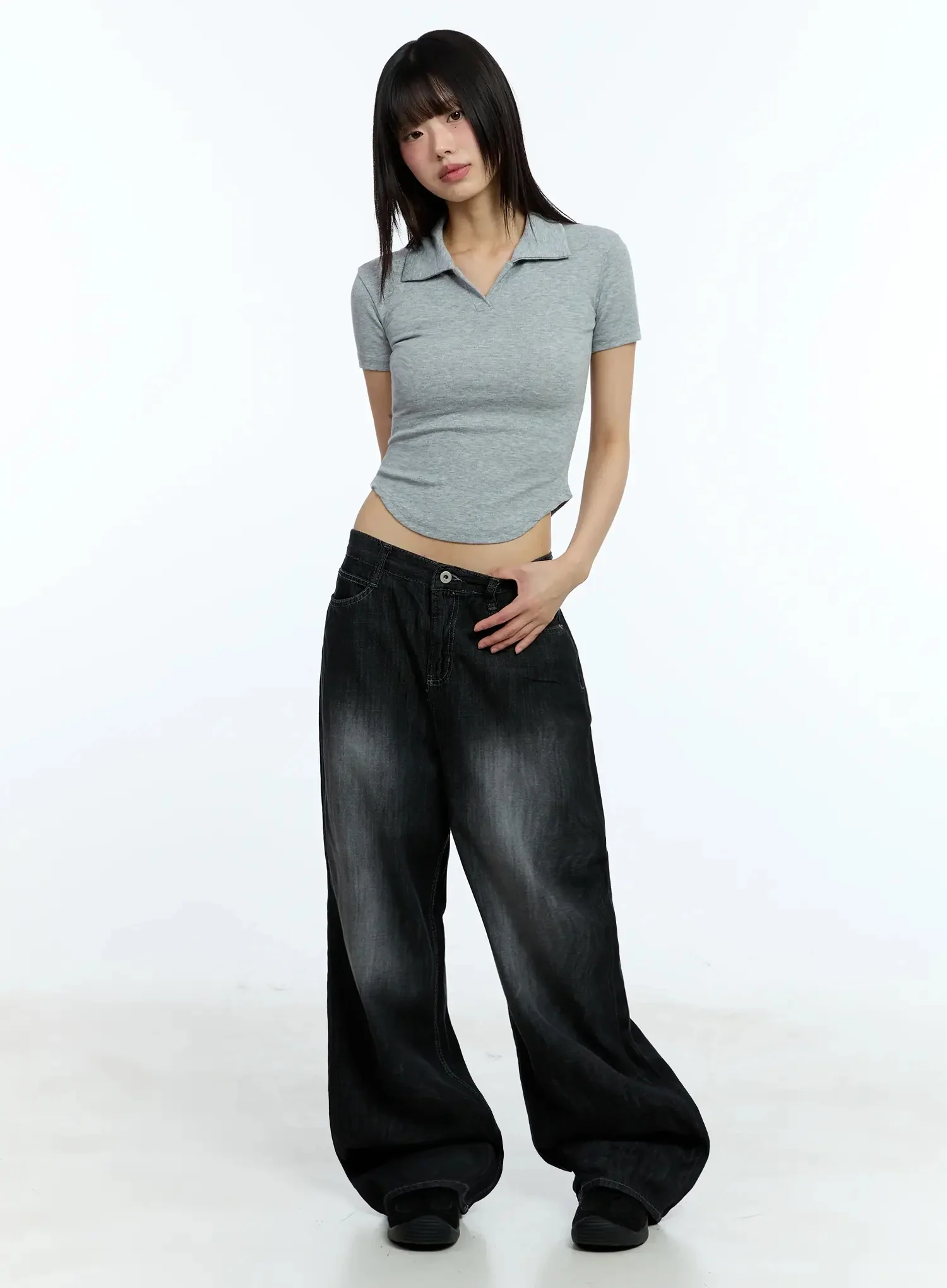 Collared Slim-Fit Tee IU524 - Image 11