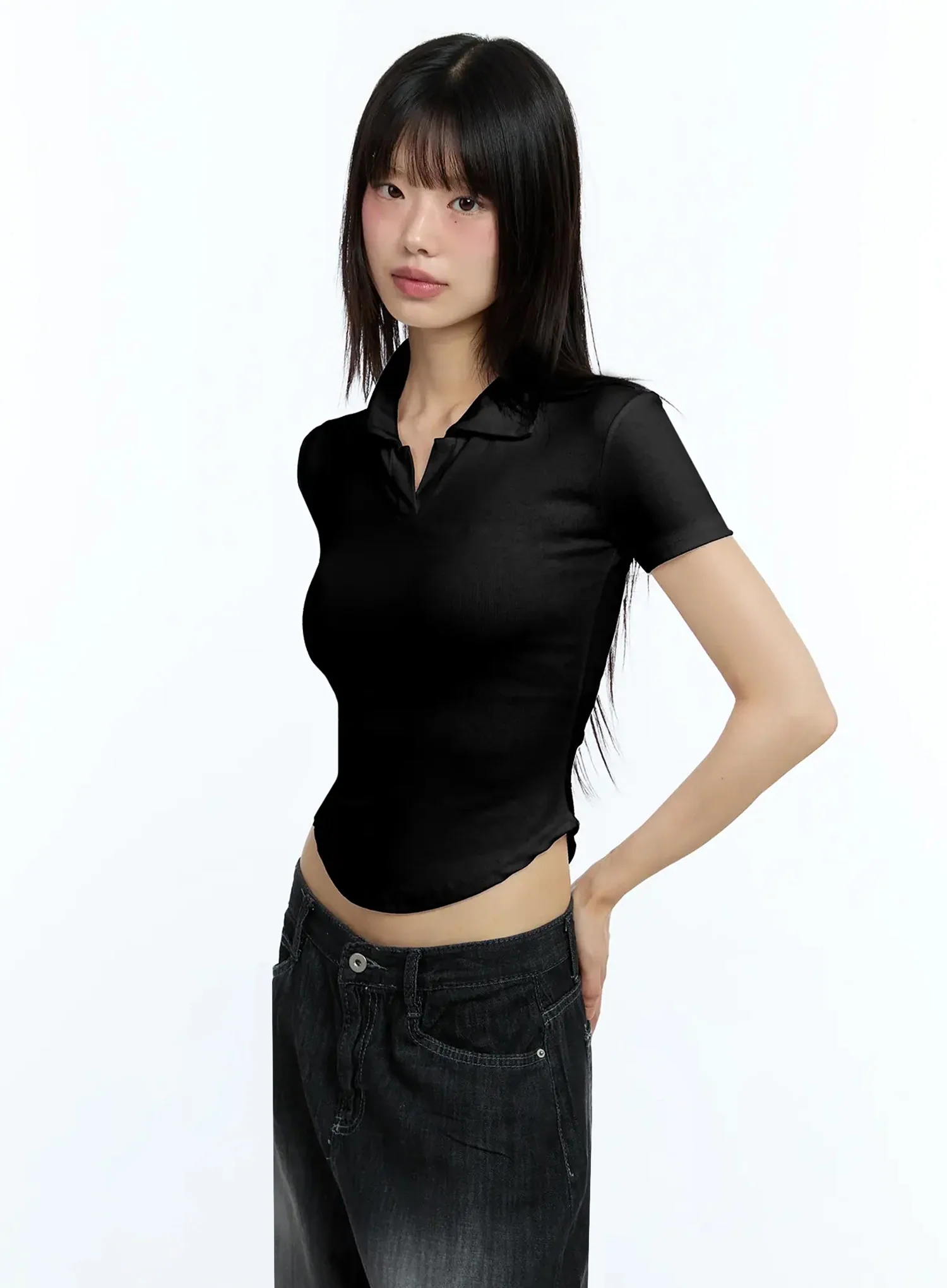 Collared Slim-Fit Tee IU524 - Image 17