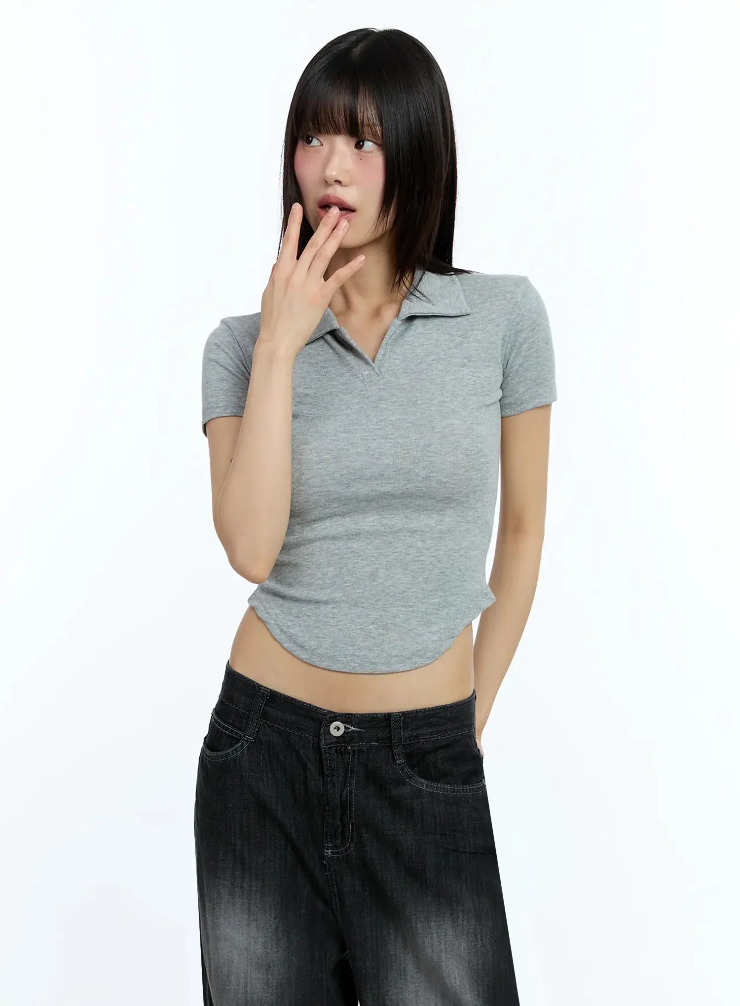 Collared Slim-Fit Tee IU524 - Image 7