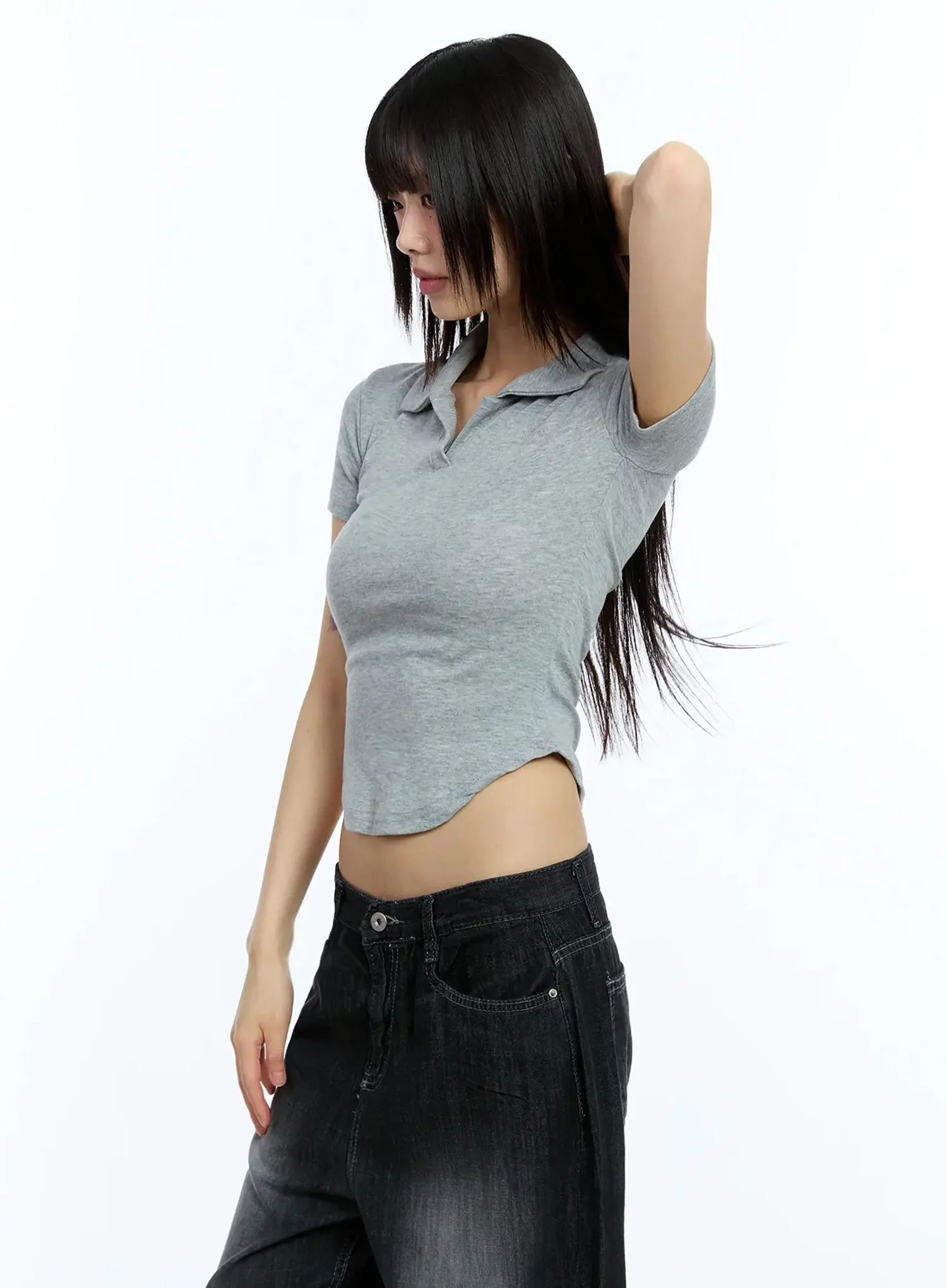 Collared Slim-Fit Tee IU524 - Image 9