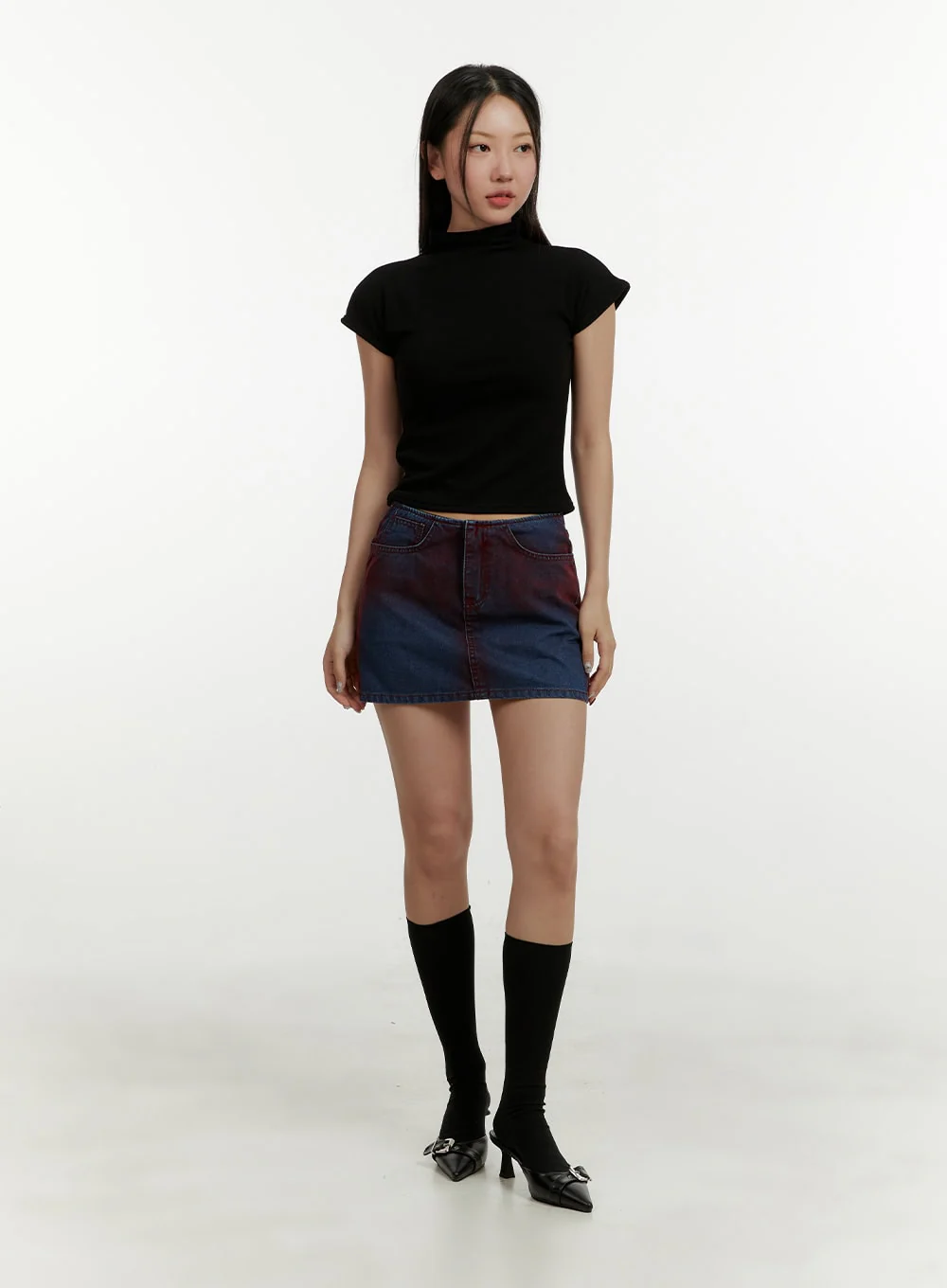 Color Washed Mini Skirt CY408 - Image 2