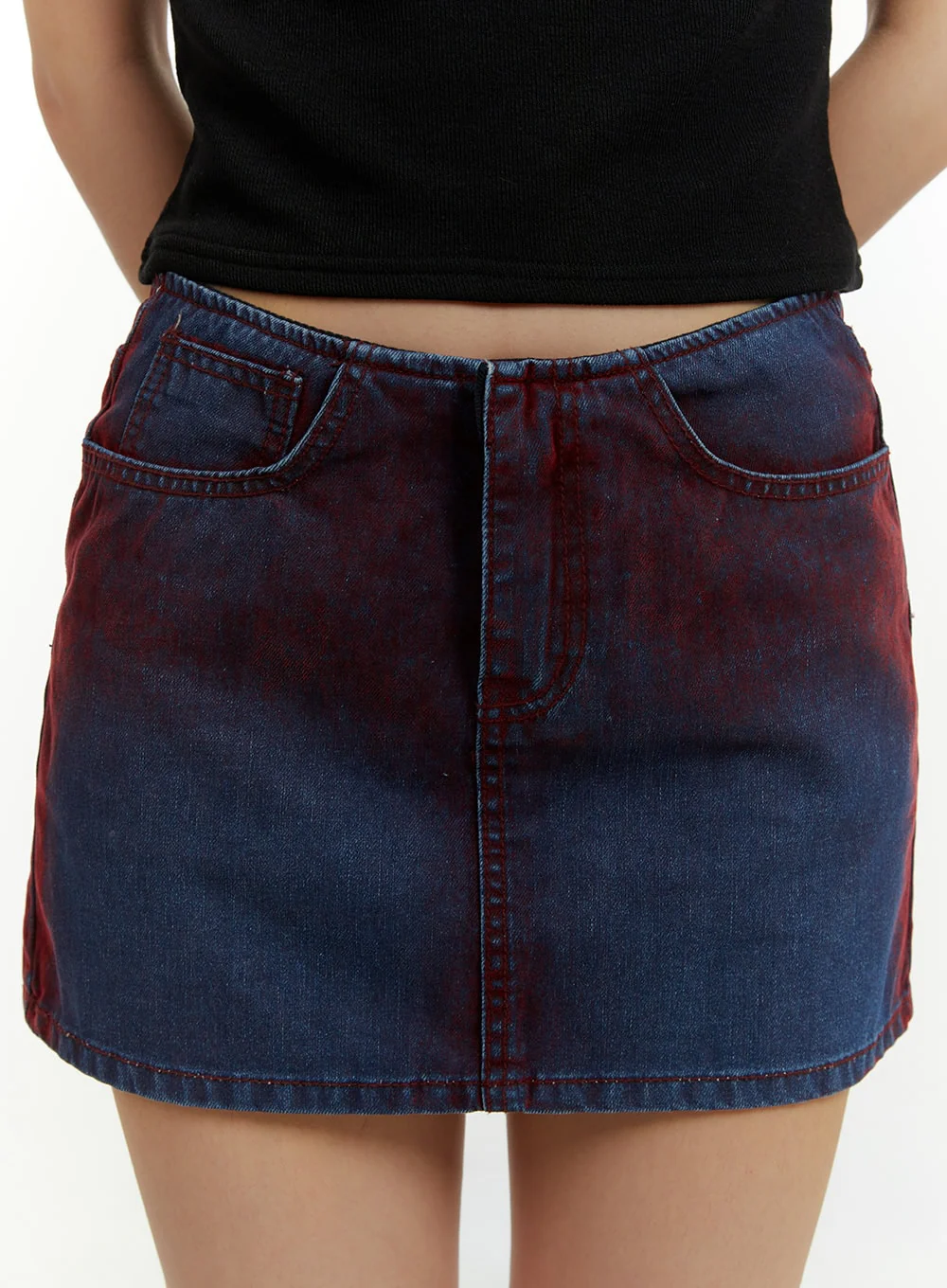 Color Washed Mini Skirt CY408 - Image 3