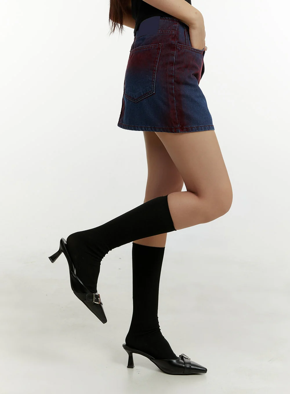 Color Washed Mini Skirt CY408 - Image 4