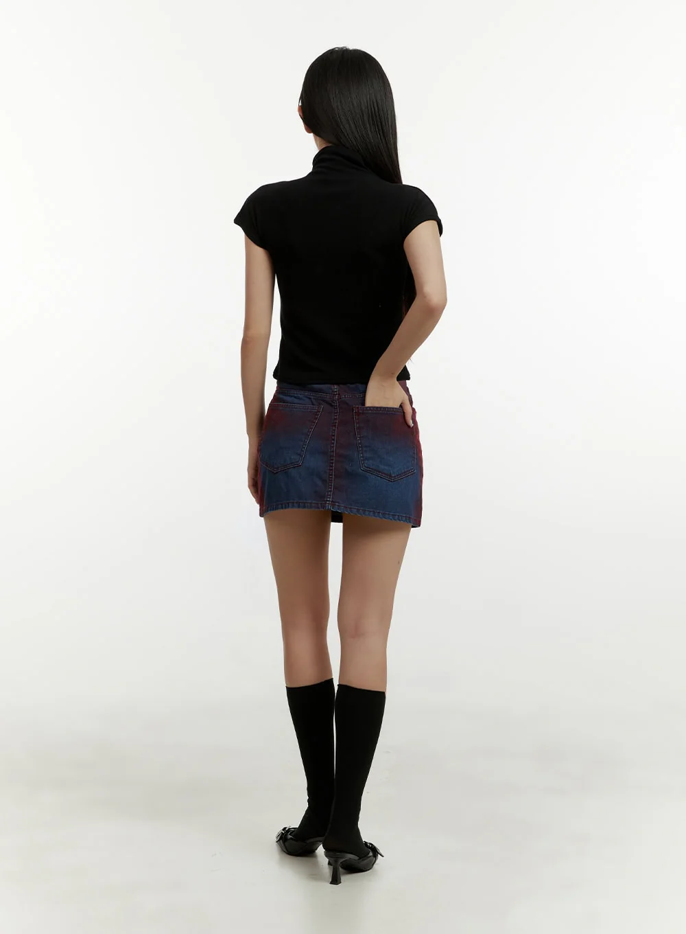 Color Washed Mini Skirt CY408 - Image 7