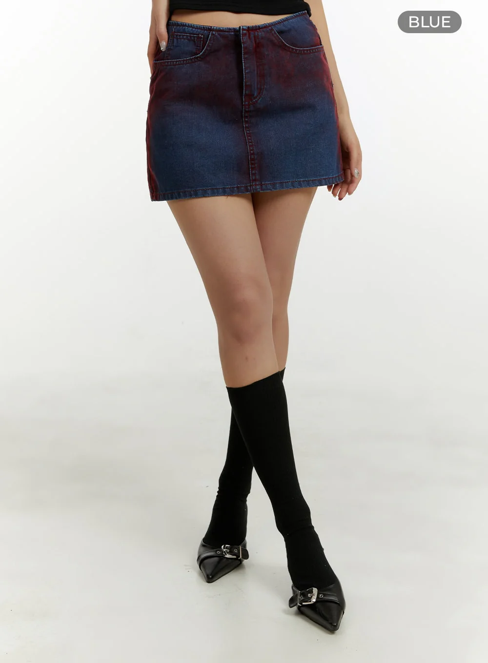 Color Washed Mini Skirt CY408 - Image 8
