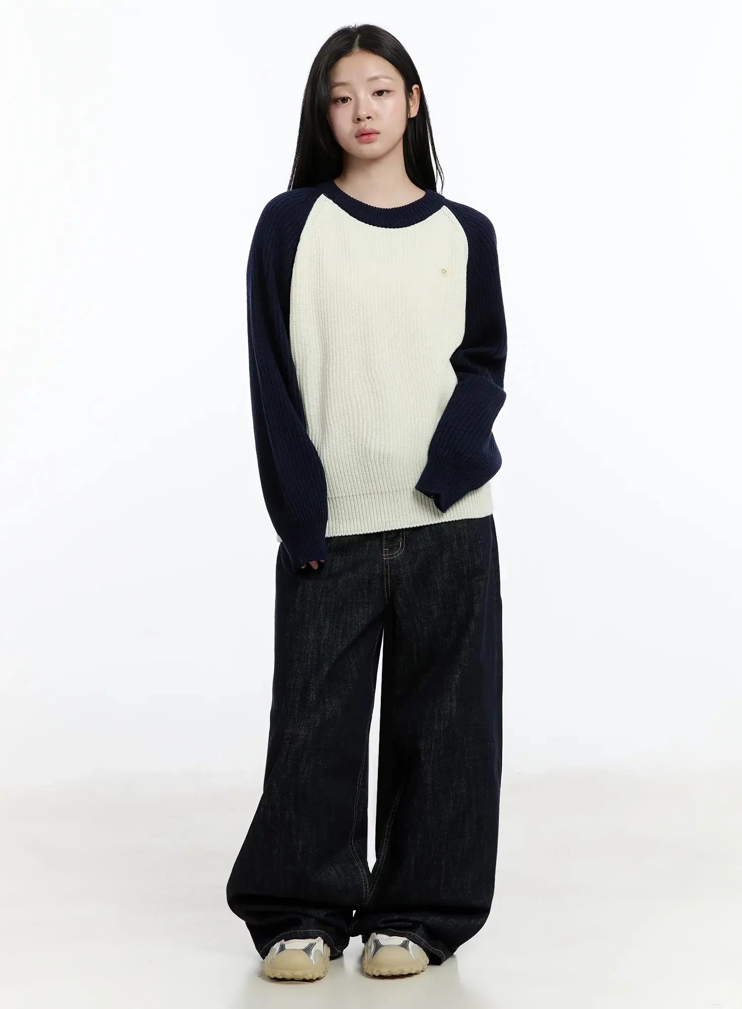Colorblock Knit Sweater IM519 - Image 5