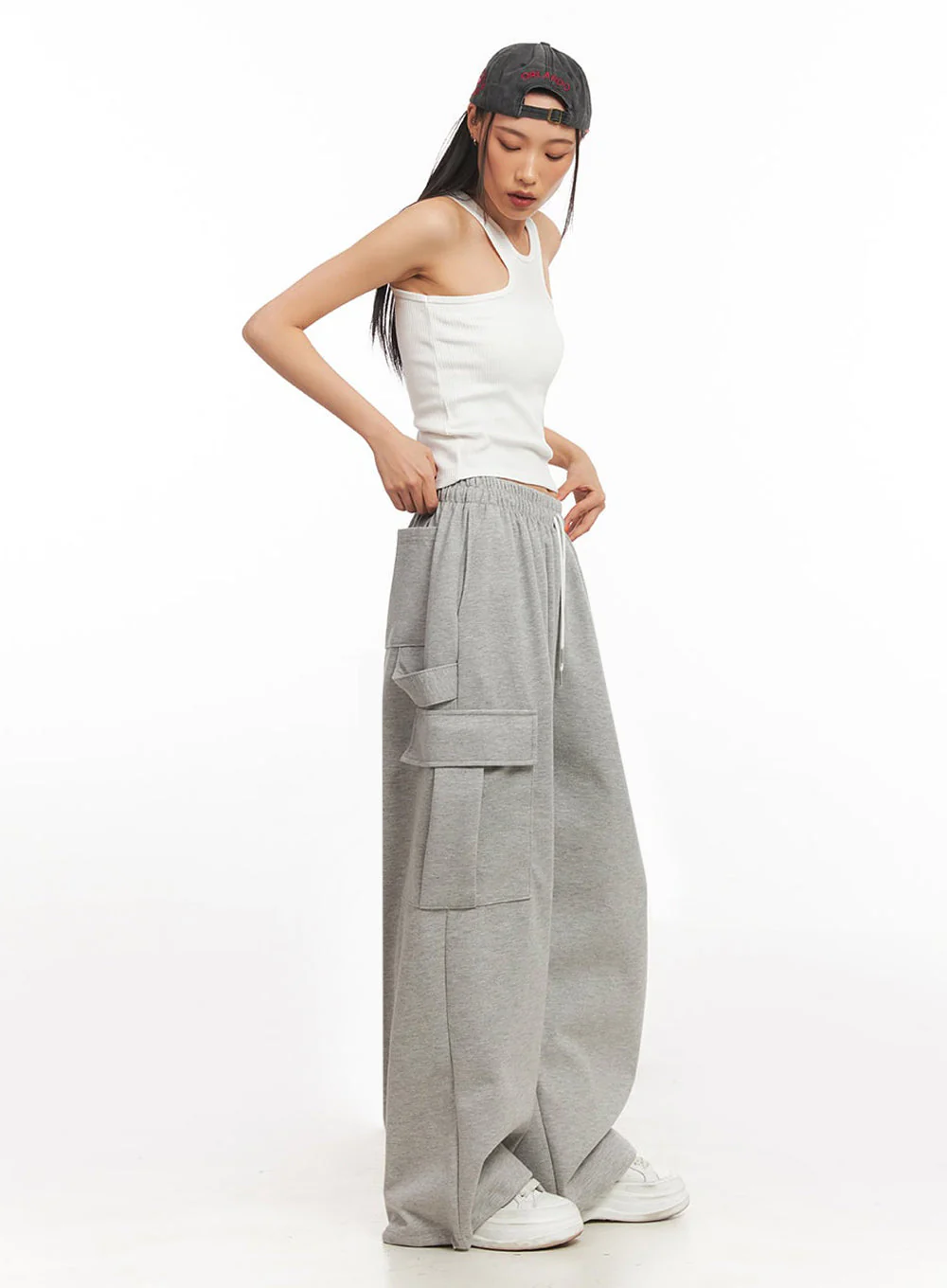 Comfy Cargo Wide-Fit Sweatpants IA504 - Image 9