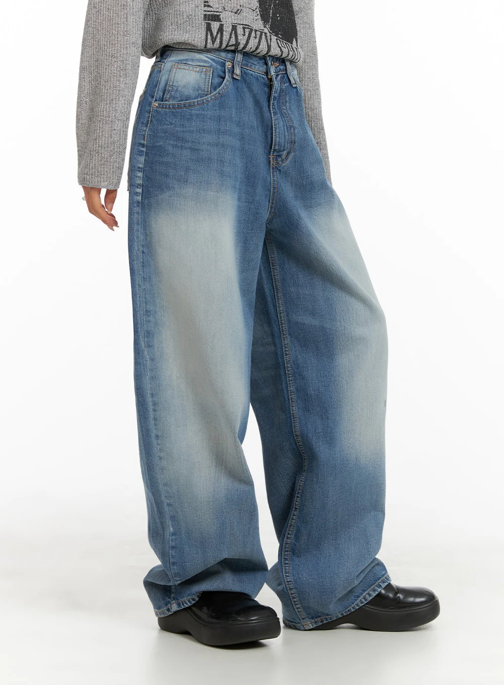 Comfy Wide Fit Baggy Jeans CA408 - Image 4