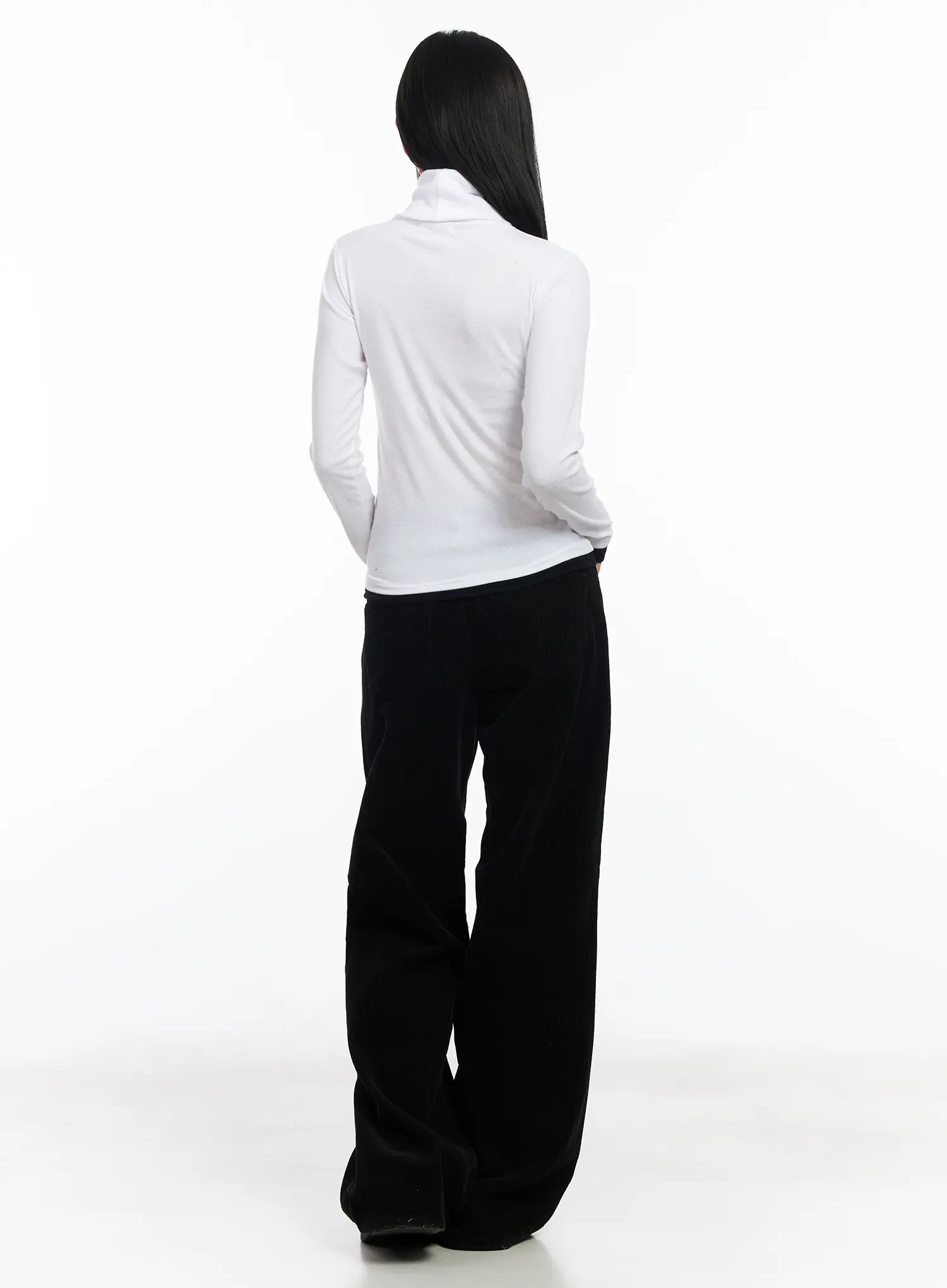 Contrast Cuff Turtleneck Long Sleeve Top CJ520 - Image 4