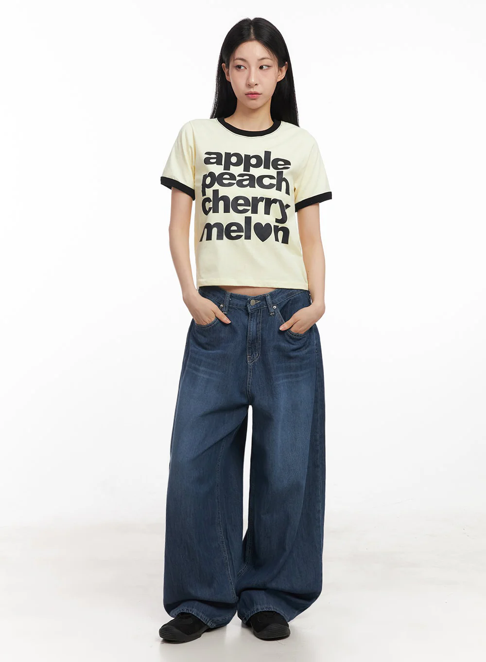 Contrast Graphic Crop Top IY529 - Image 11