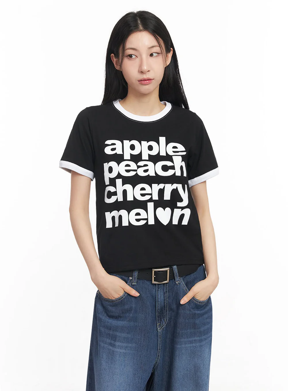 Contrast Graphic Crop Top IY529 - Image 6