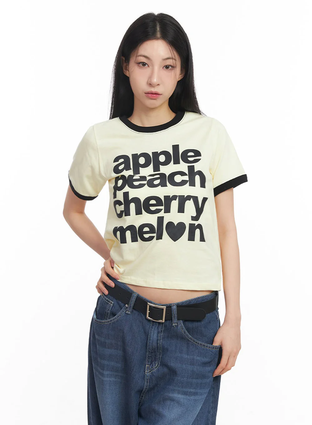 Contrast Graphic Crop Top IY529 - Image 7