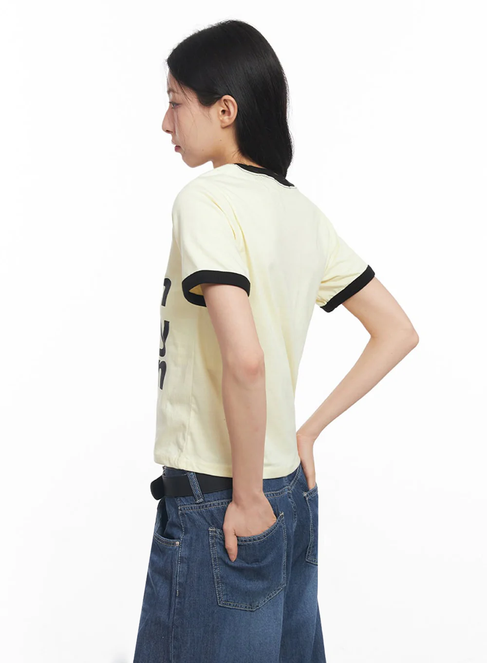Contrast Graphic Crop Top IY529 - Image 8