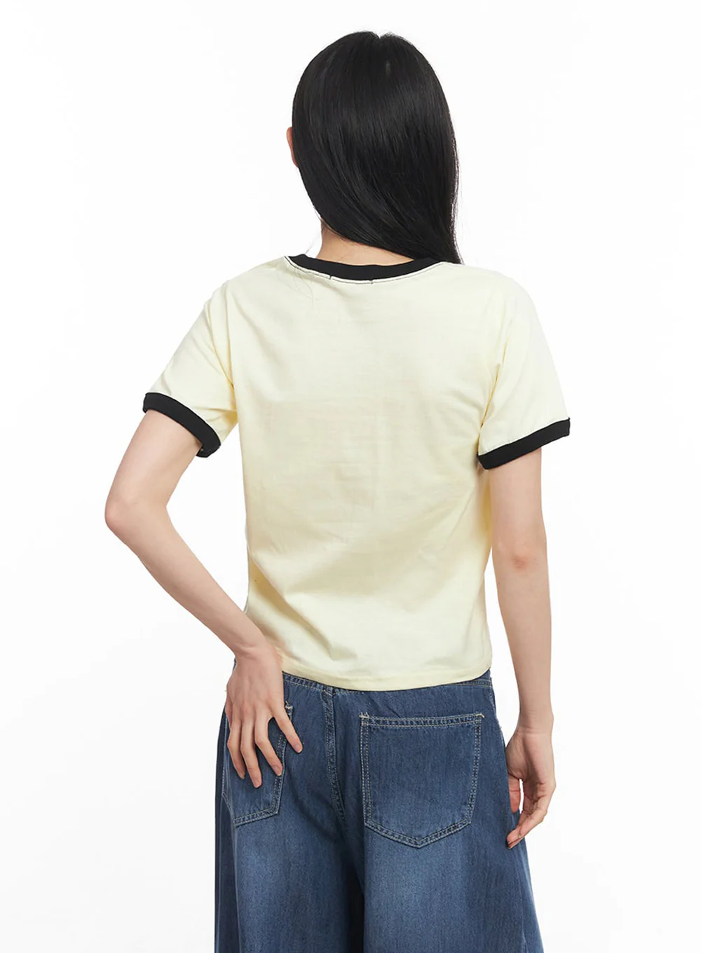 Contrast Graphic Crop Top IY529 - Image 9