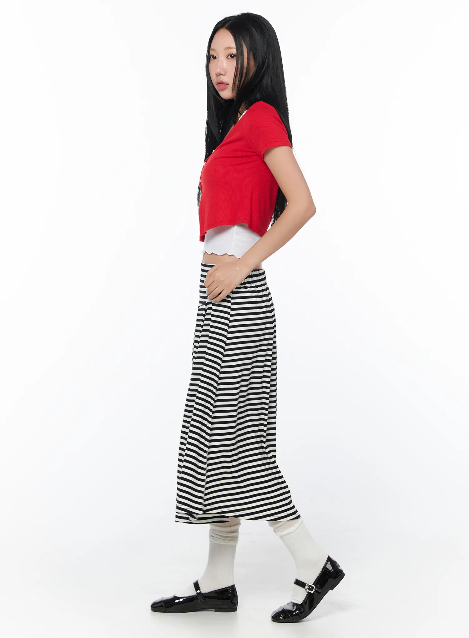 Contrast Lace Crop Cardigan CY512 - Image 4