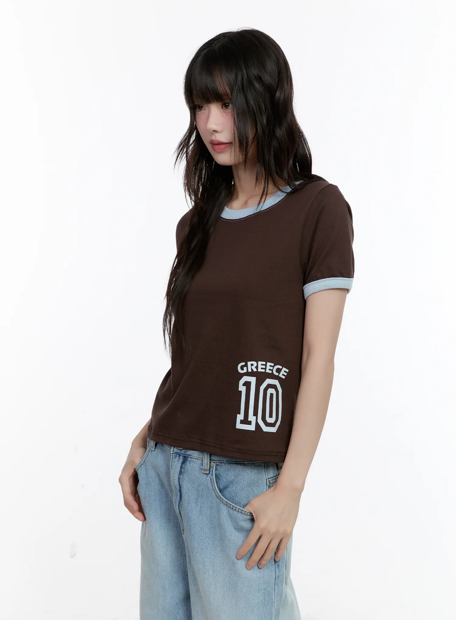 Contrast Trim Graphic Baby Tee CL507 - Image 14